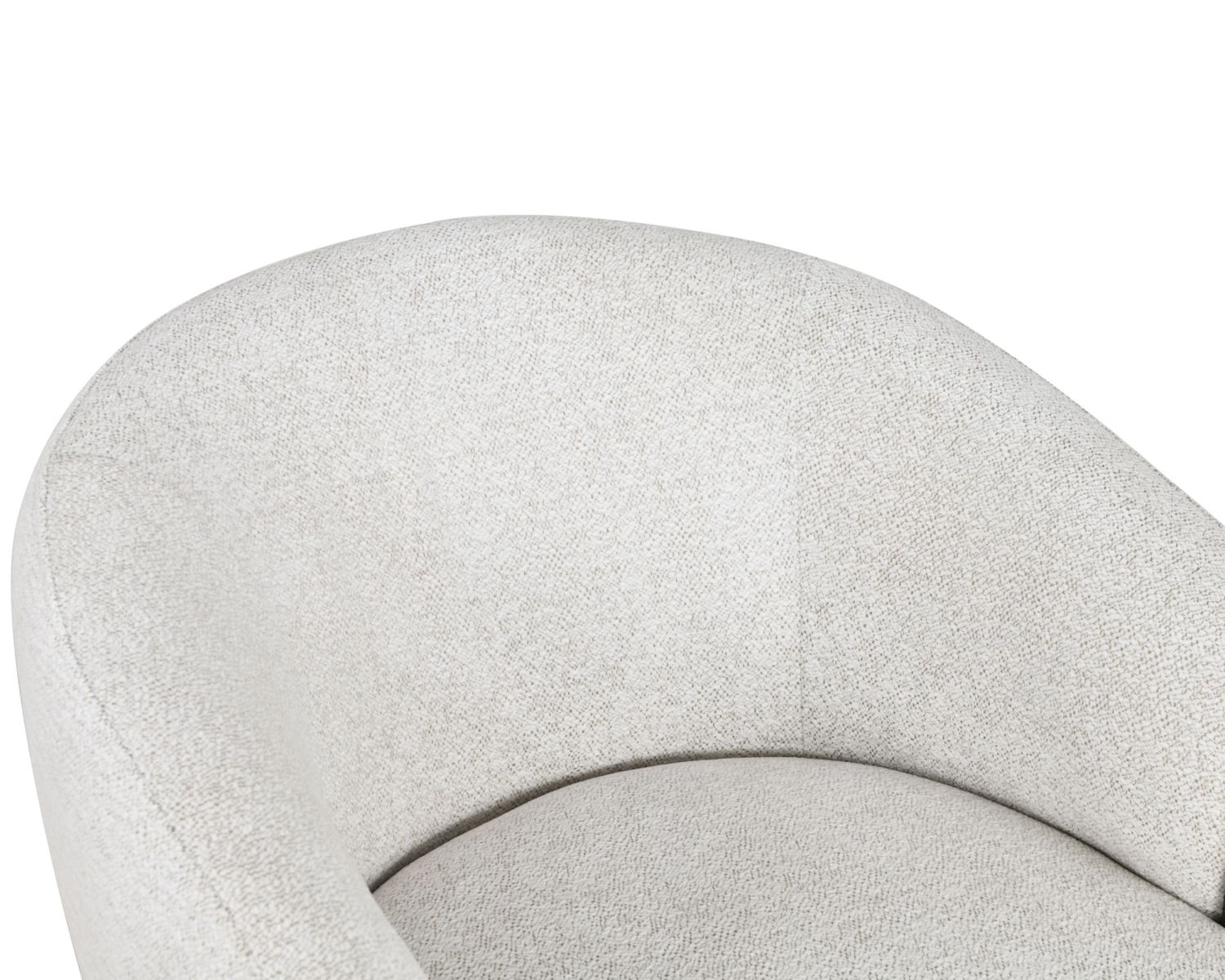 Petit fauteuil lounge en tissu bouclette blanc cassé "Sweet Culture" design enveloppant