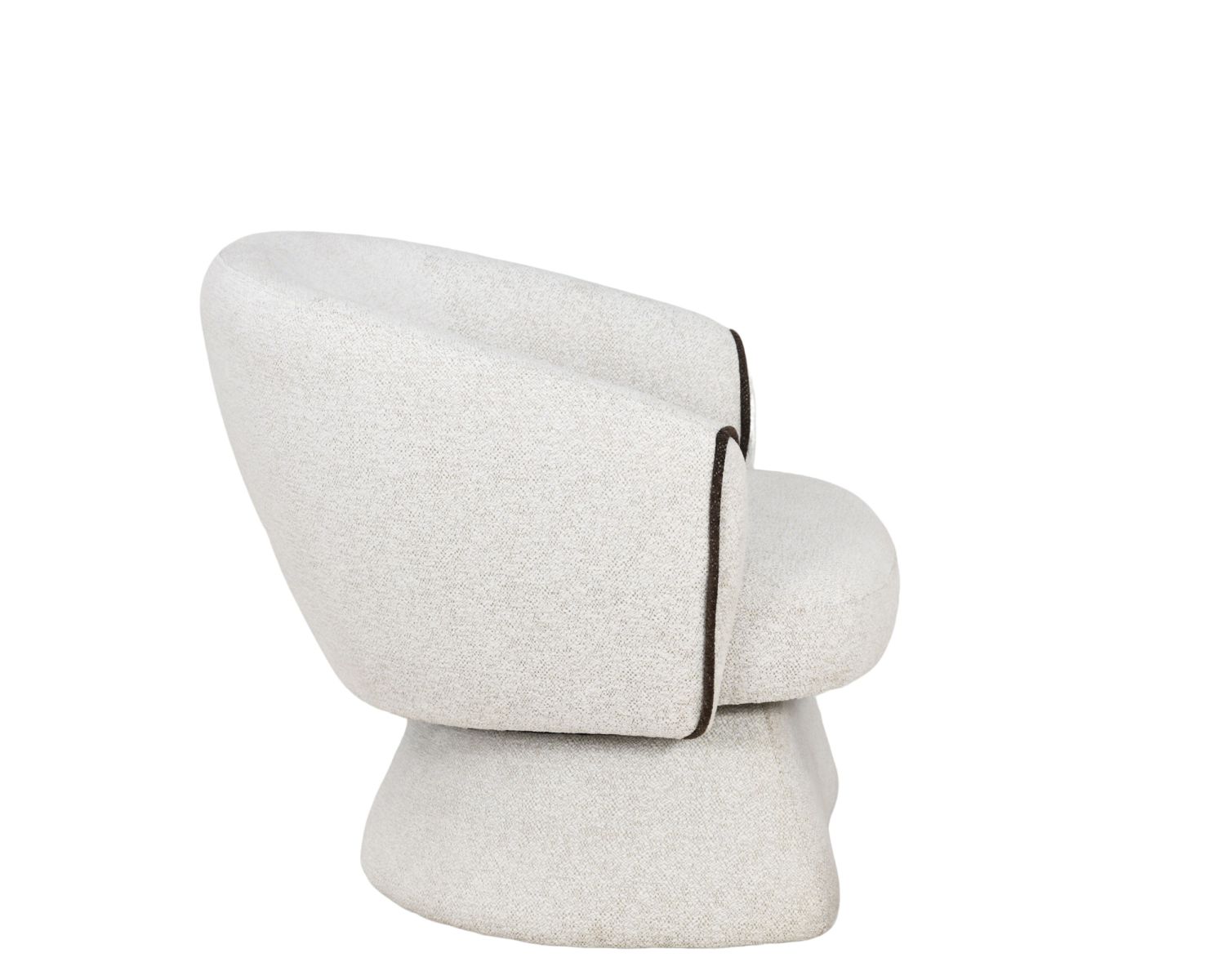 Petit fauteuil lounge en tissu bouclette blanc cassé "Sweet Culture" design enveloppant