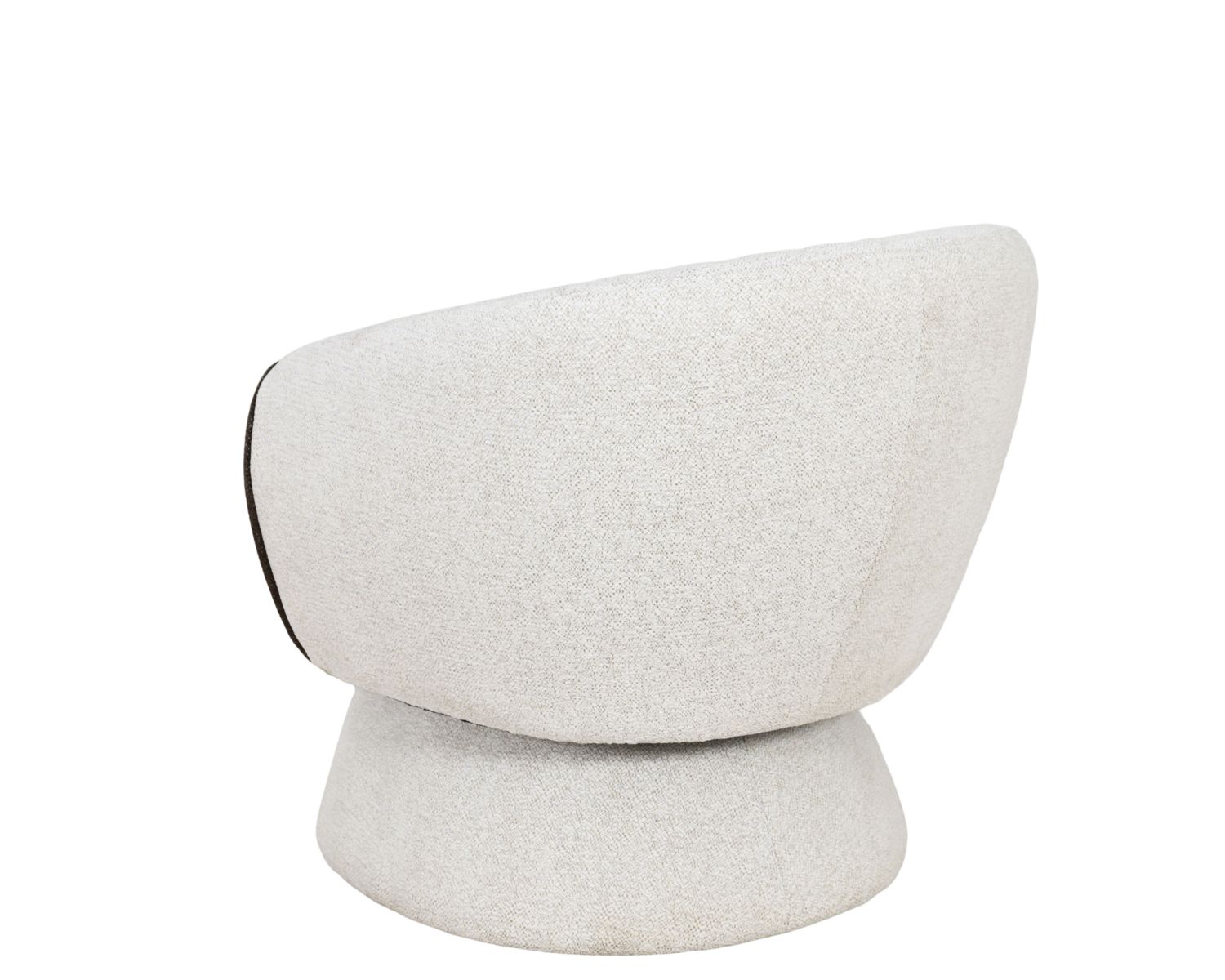 Petit fauteuil lounge en tissu bouclette blanc cassé "Sweet Culture" design enveloppant