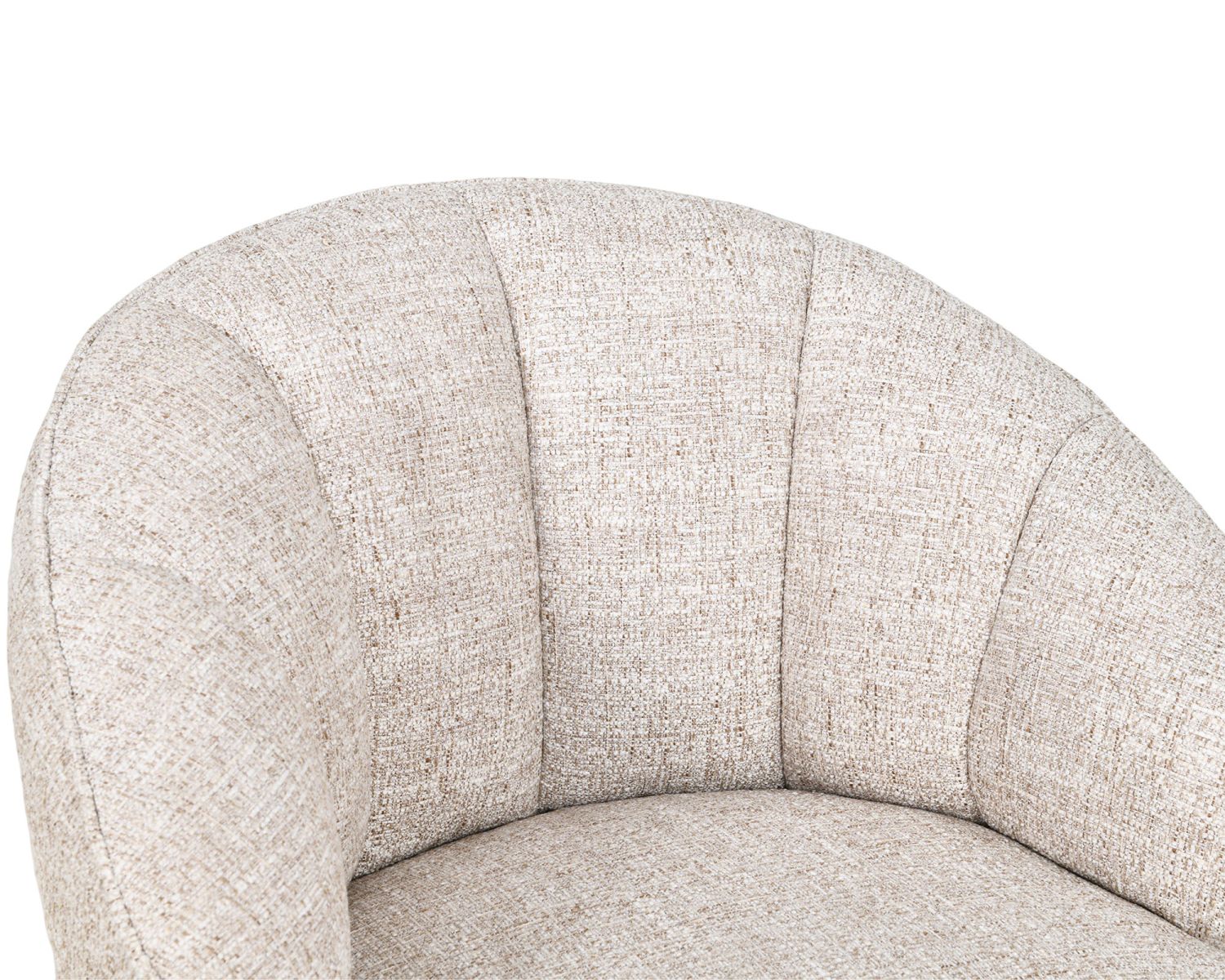 Chauffeuse effet boule avec surpiqures en tissu bouclette beige tramé "Sweet Culture" esprit cocoon 