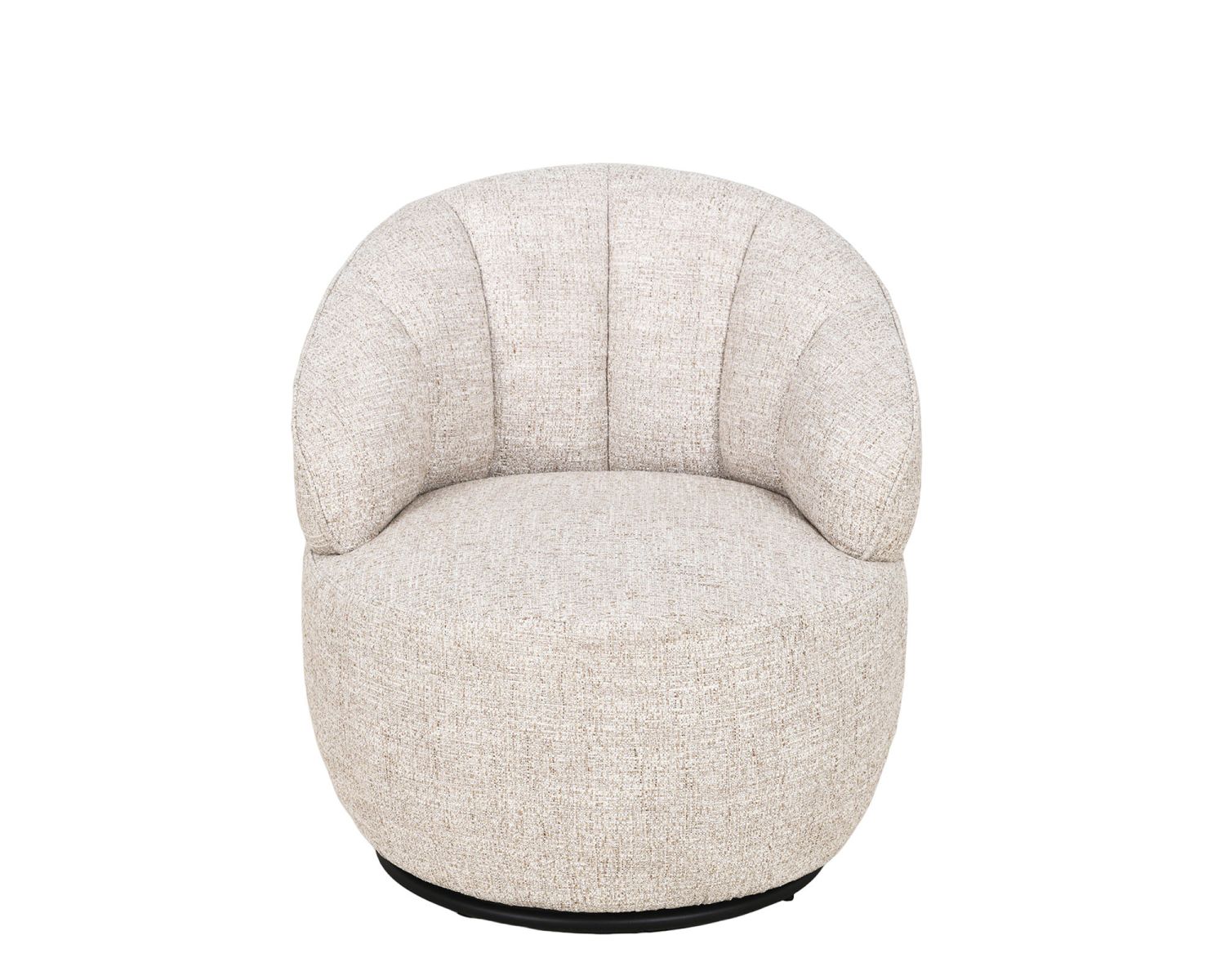 Chauffeuse effet boule avec surpiqures en tissu bouclette beige tramé "Sweet Culture" esprit cocoon 