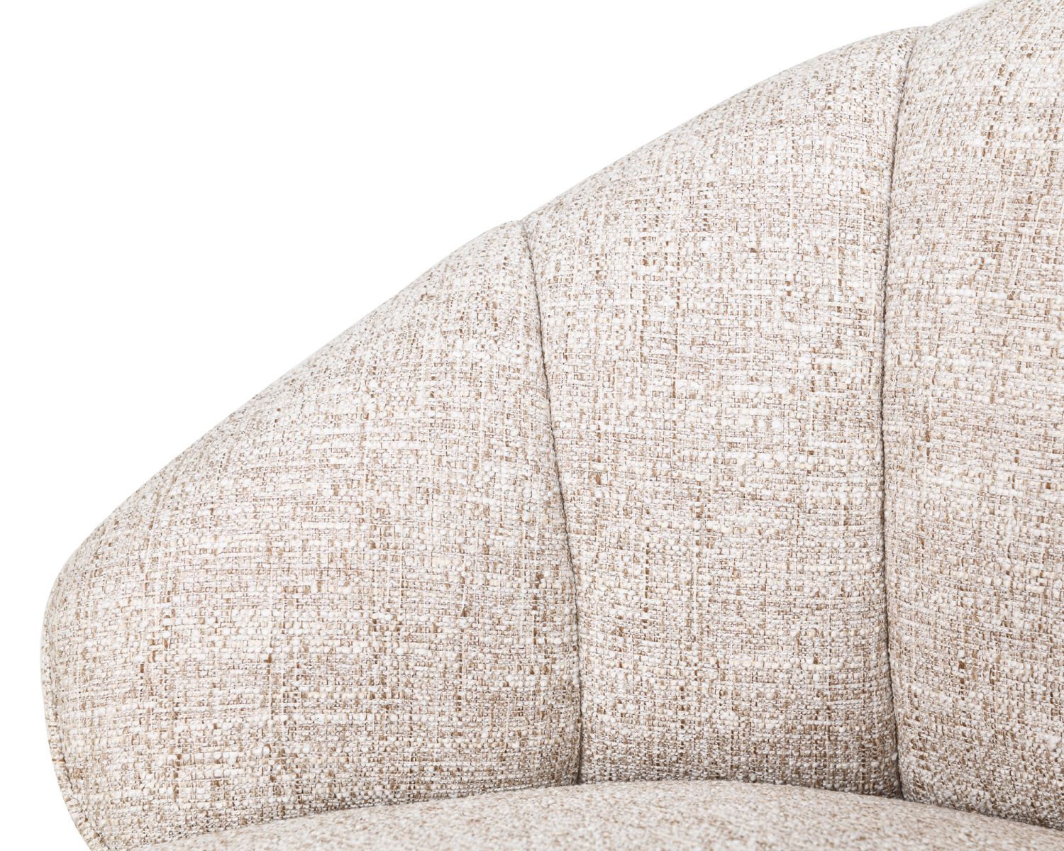 Chauffeuse effet boule avec surpiqures en tissu bouclette beige tramé "Sweet Culture" esprit cocoon 