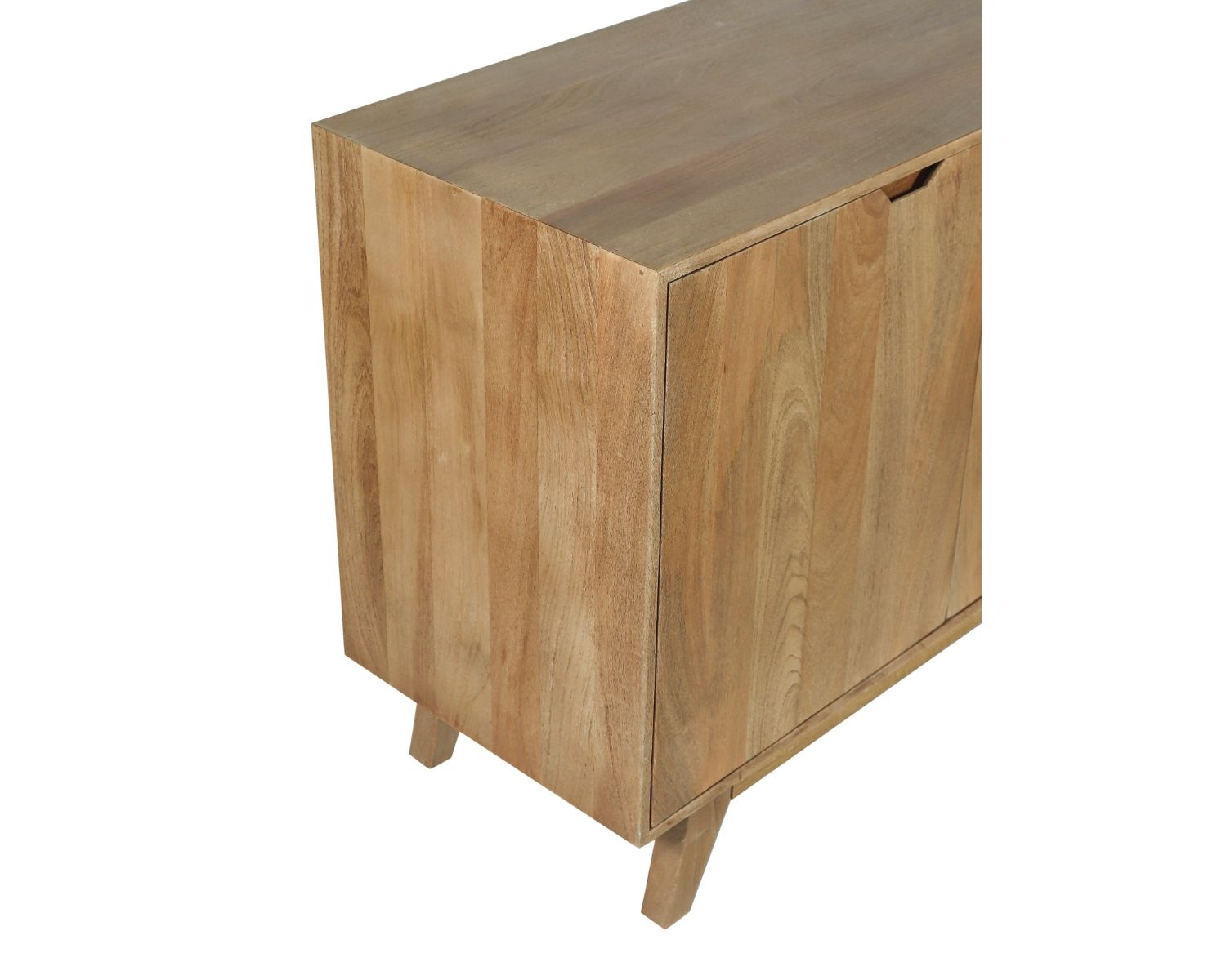 Enfilade 4 portes 200 cm en manguier teinte noyer clair "Elyka" style scandinave