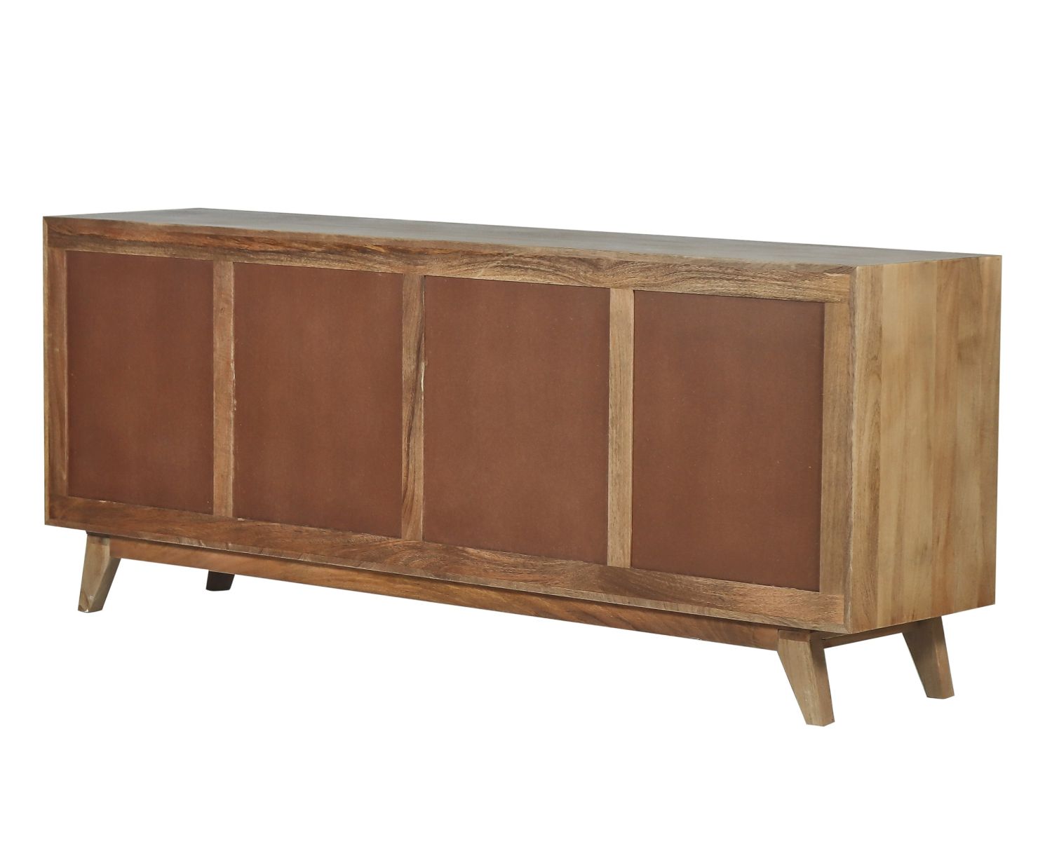 Enfilade 4 portes 200 cm en manguier teinte noyer clair "Elyka" style scandinave