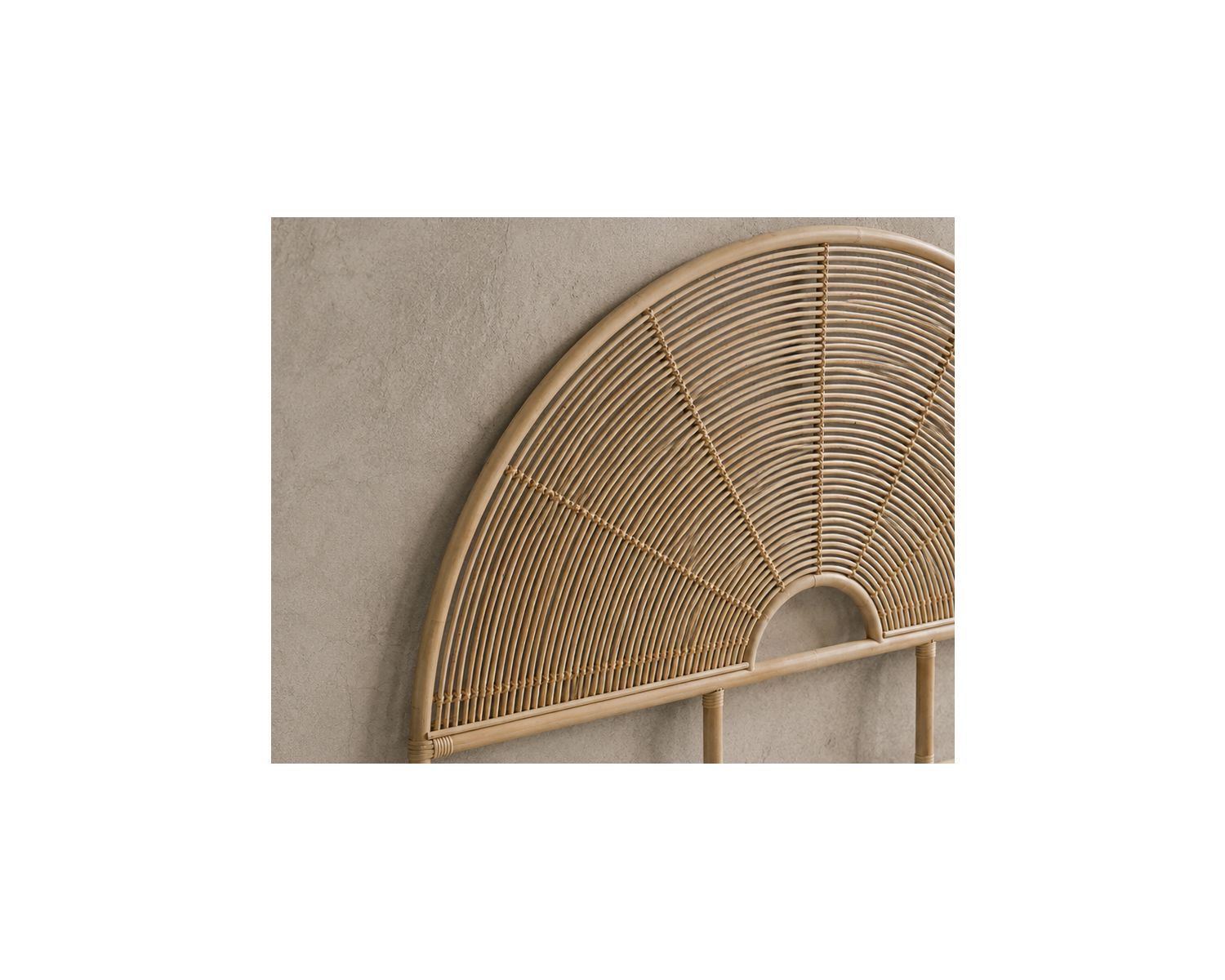 Tête de lit style ethnique en rotin "Solira" forme arrondie 160 cm