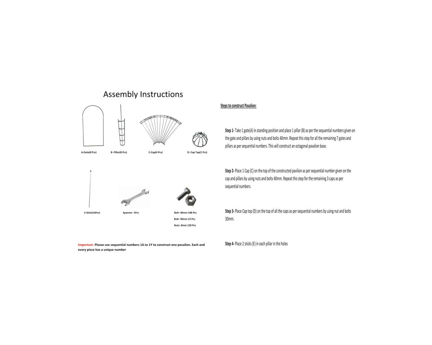 Grande gloriette de jardin aspect vieilli "Rosy" diamètre 3m35