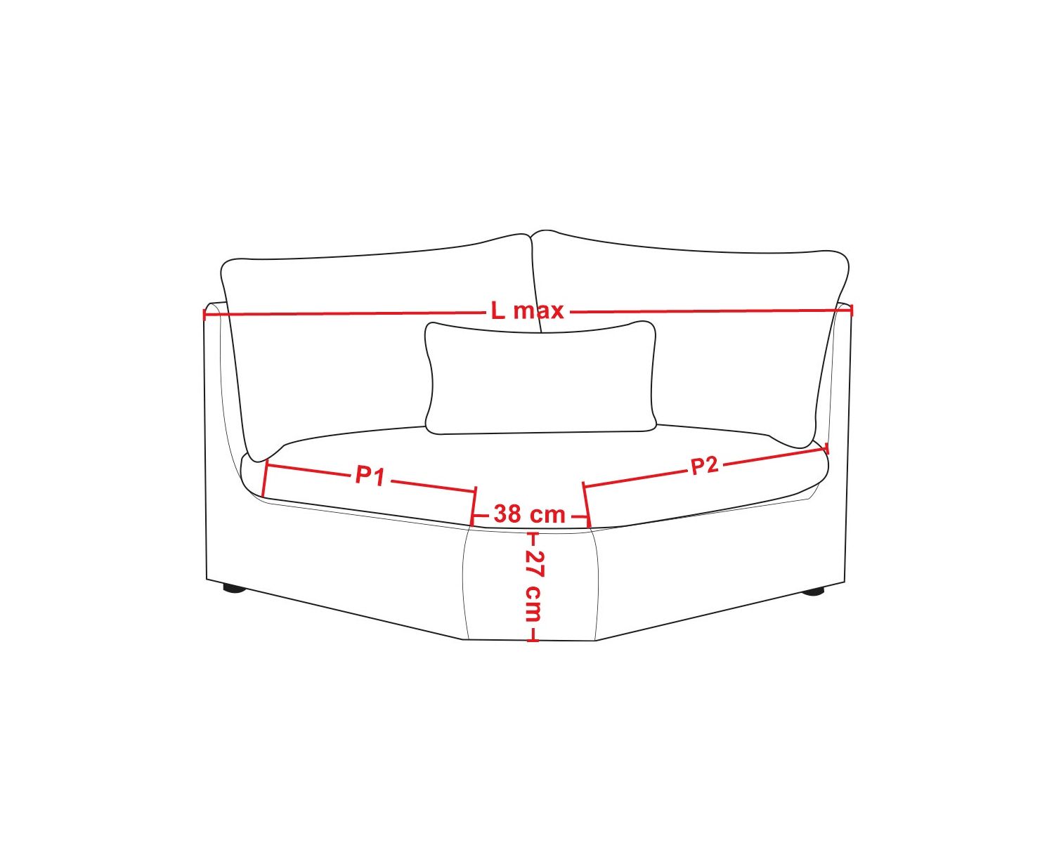 Elément d'angle pour canapé modulaire camel en velours larges côtes "Kédusa"