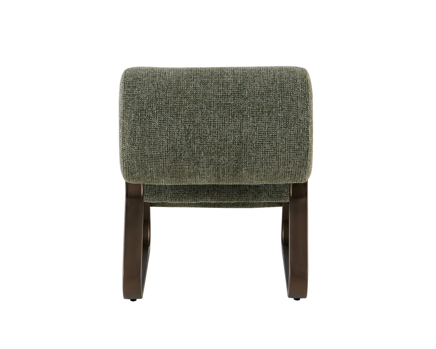 Fauteuil design moderne en tissu bouclette kaki "Luno" structure métal bronze