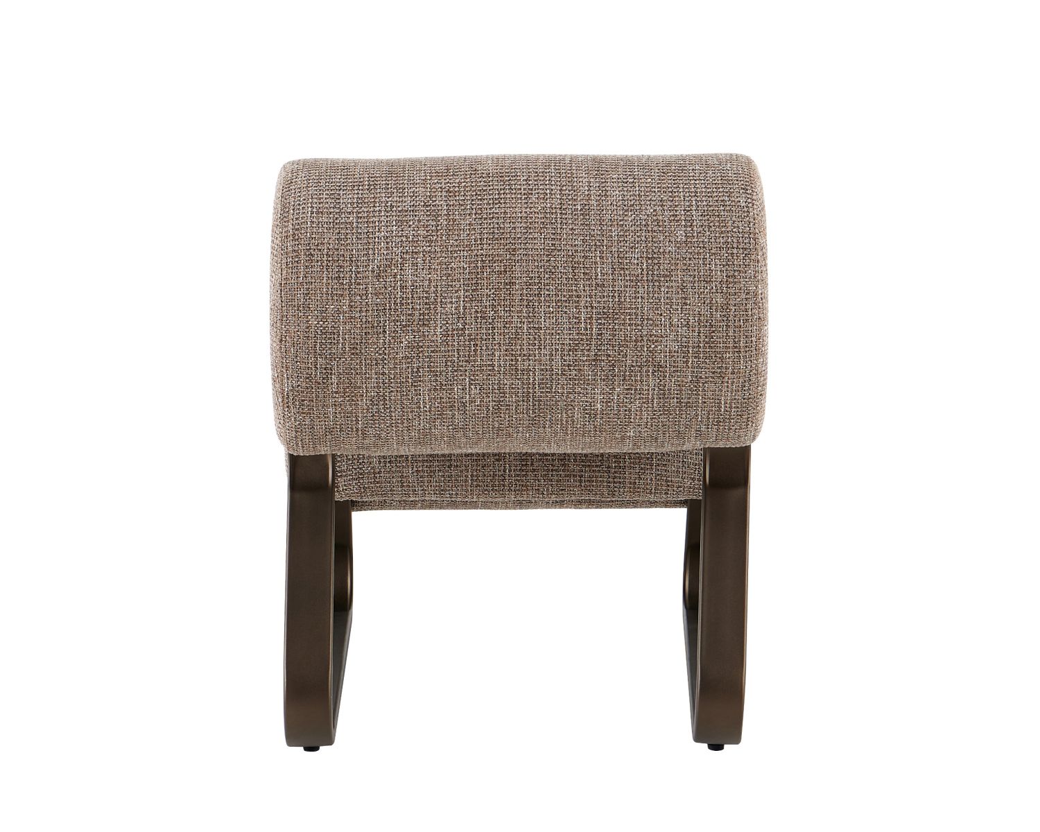 Fauteuil contemporain coloris taupe et structure métal bronze "Luno" 