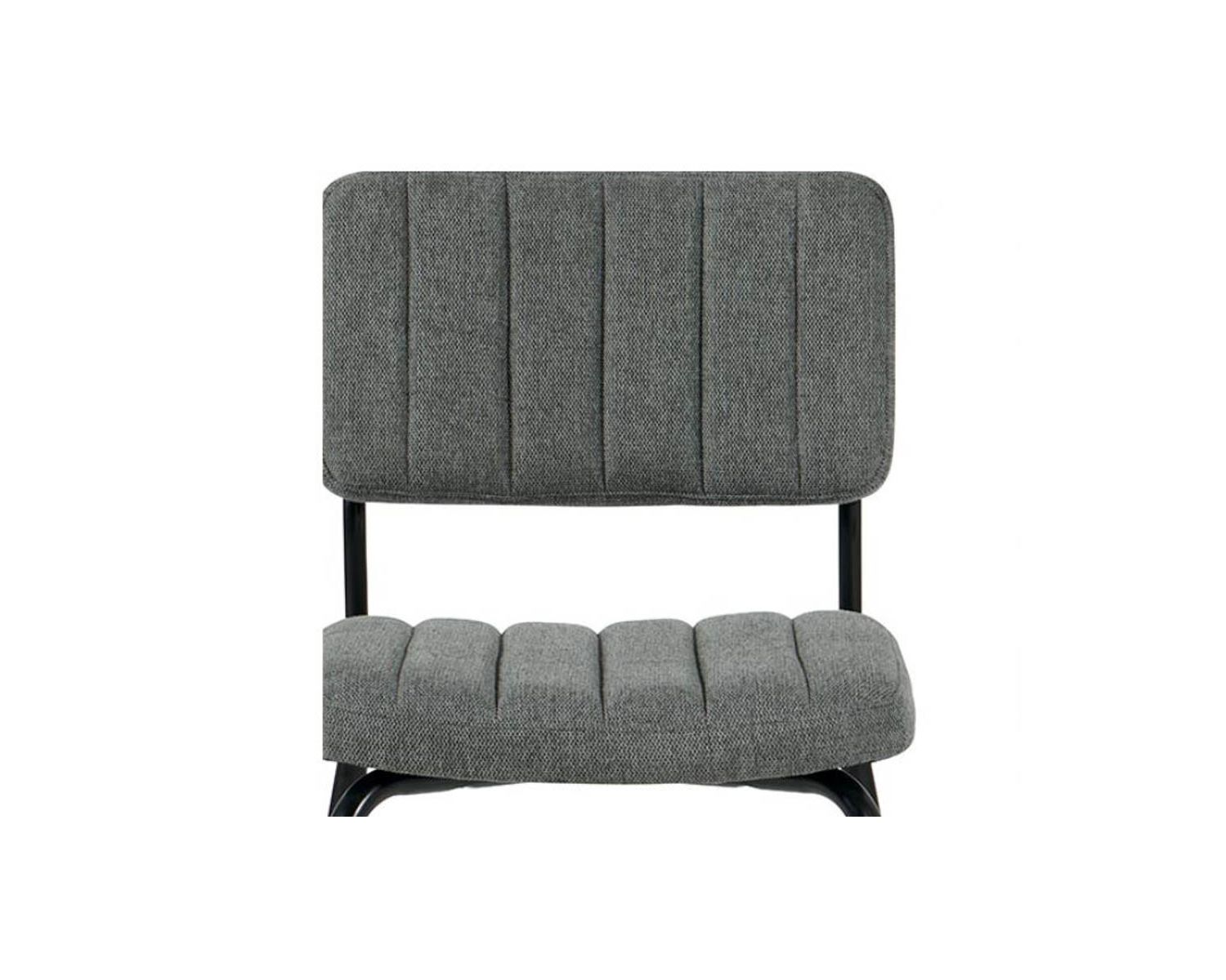 Lot de 2 chaises rétro en tissu gris et métal noir "Lia"