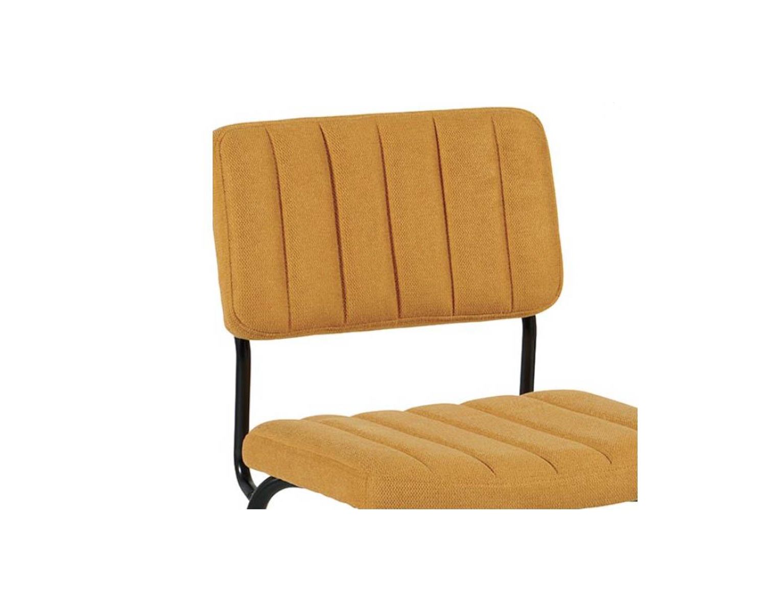 Lot de 2 chaises tissu jaune et métal noir "Lia"