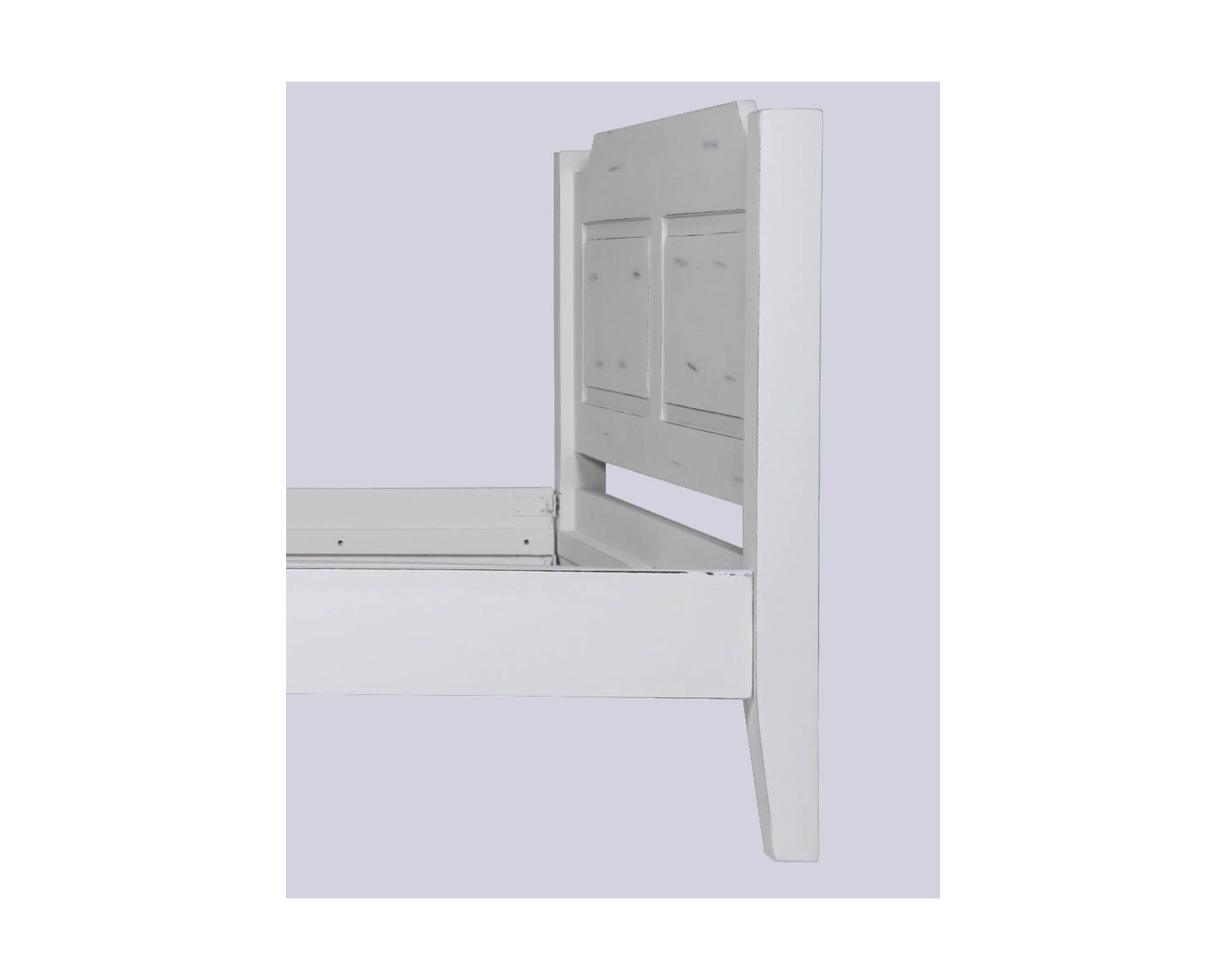 Lit de charme 160x200 en manguier massif peint effet vieilli "Soléa"