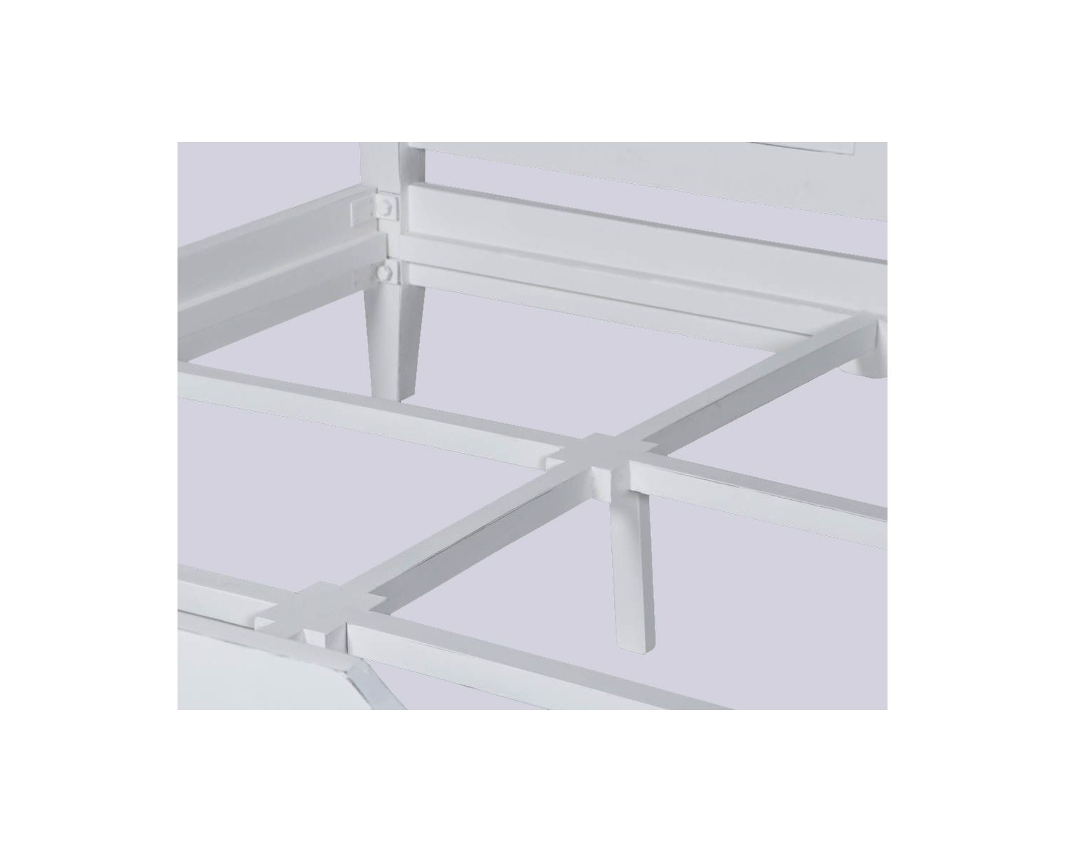 Lit de charme 160x200 en manguier massif peint effet vieilli "Soléa"