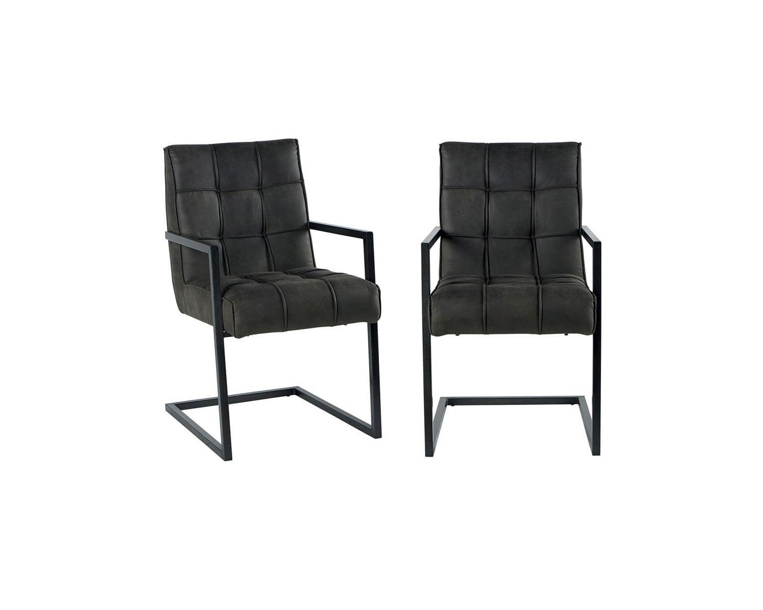 Lot de 2 chaises design ultra confort tissu gris "Chaise Casita"