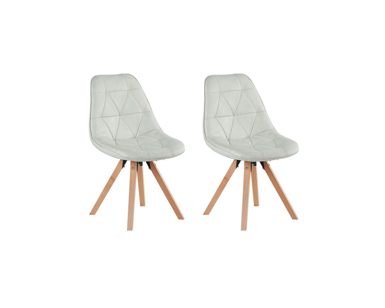 Lot de 2 chaises scandinaves blanc neige "Chaise Casita-Yate"