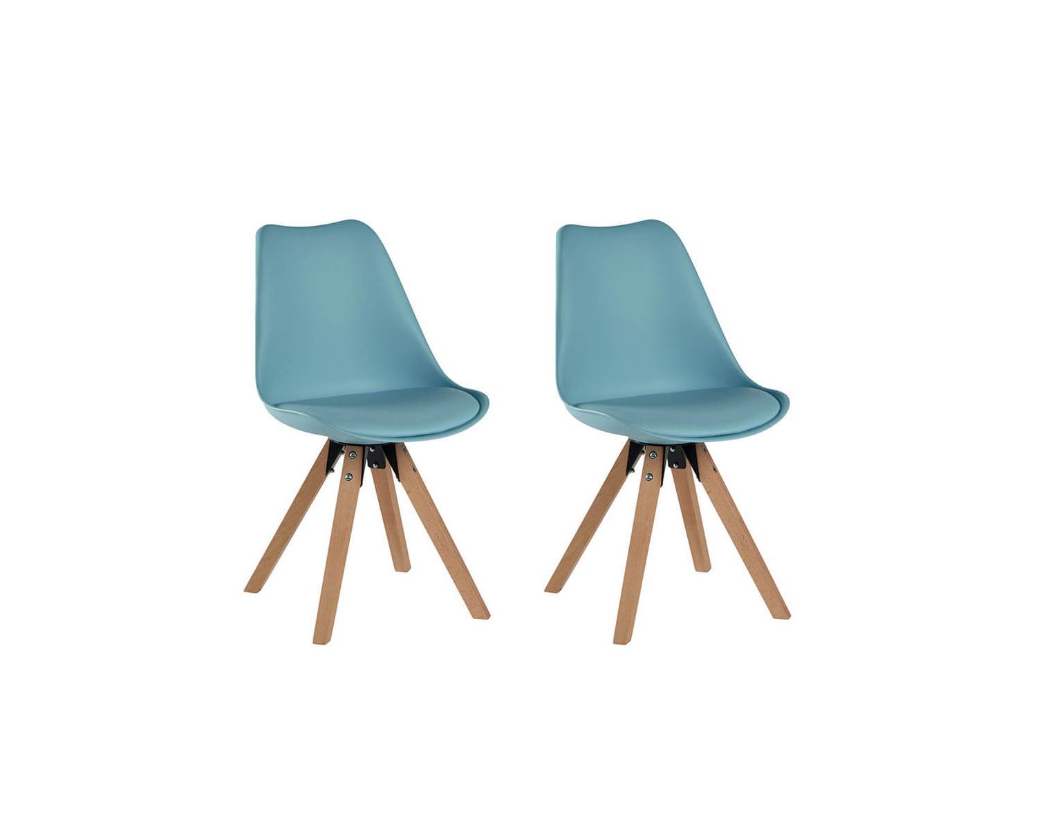 Lot de 2 chaises scandinaves bleues "Benny" de chez Casita