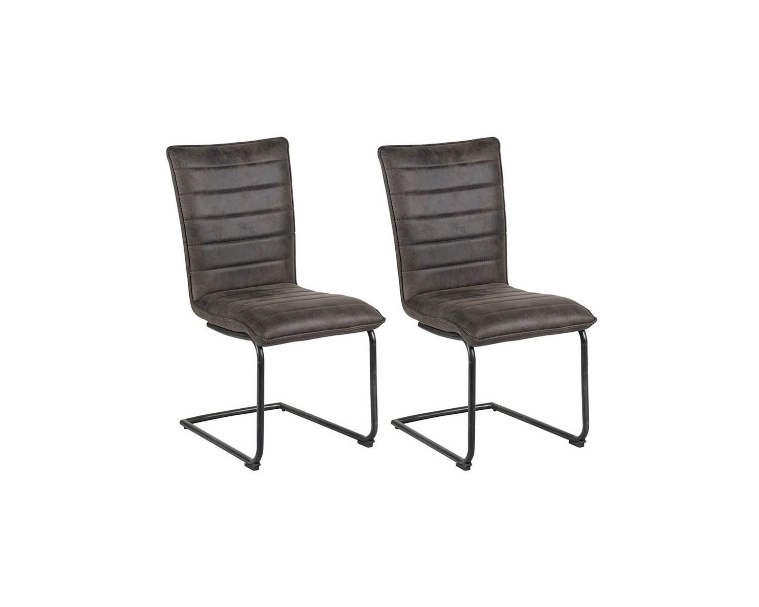 Lot de 2 chaises de salle à manger vintages grises et noires Casita