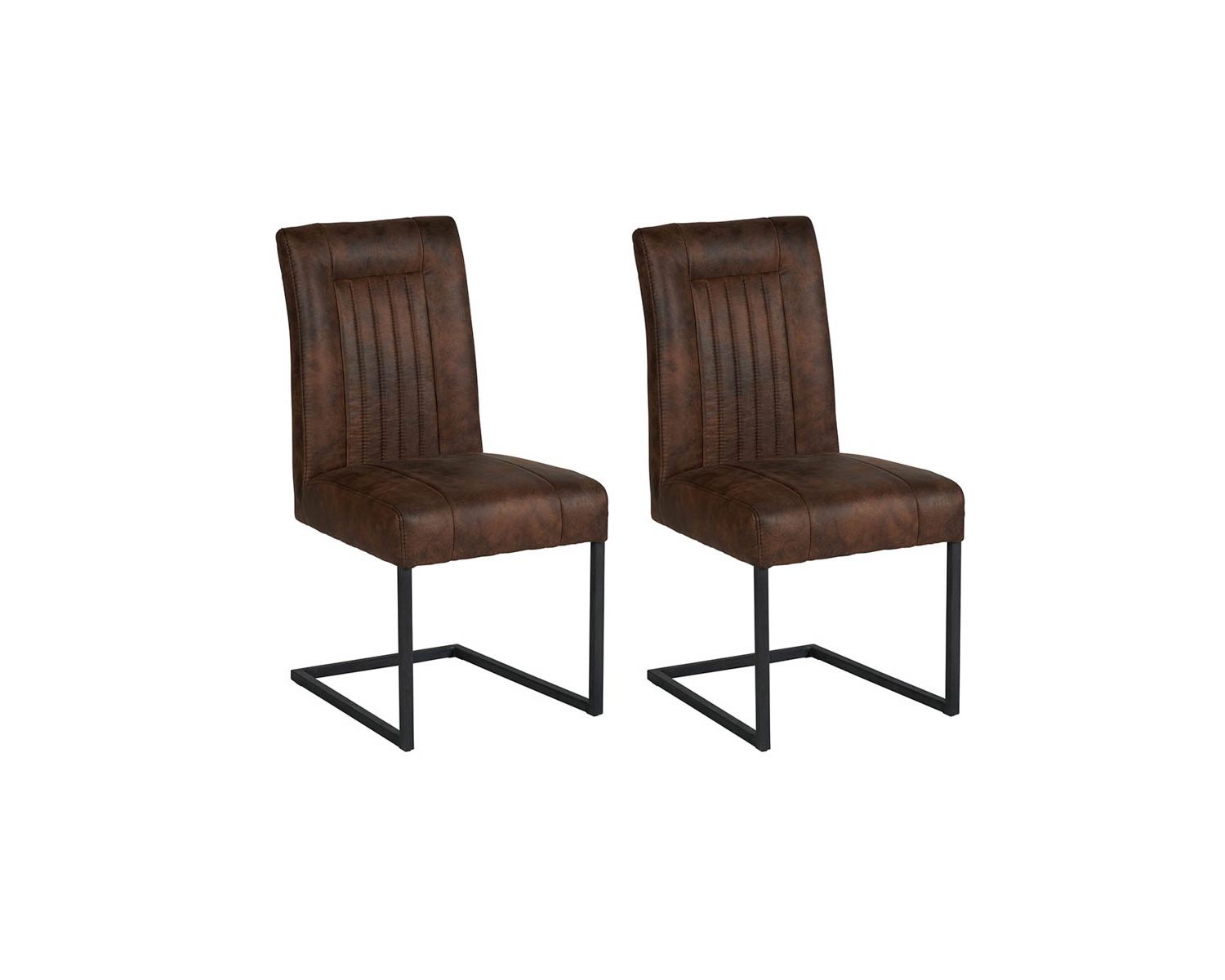 Lot de 2 chaises de salle manger style loft marron et noir Casita