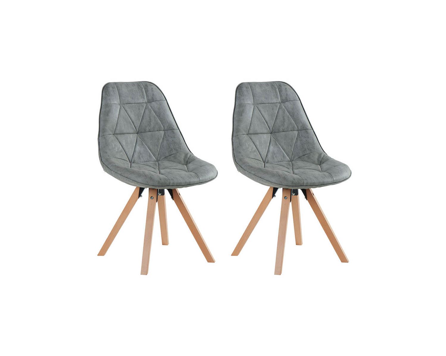 Lot de 2 chaises scandinaves grises "Chaise Casita-Yate"