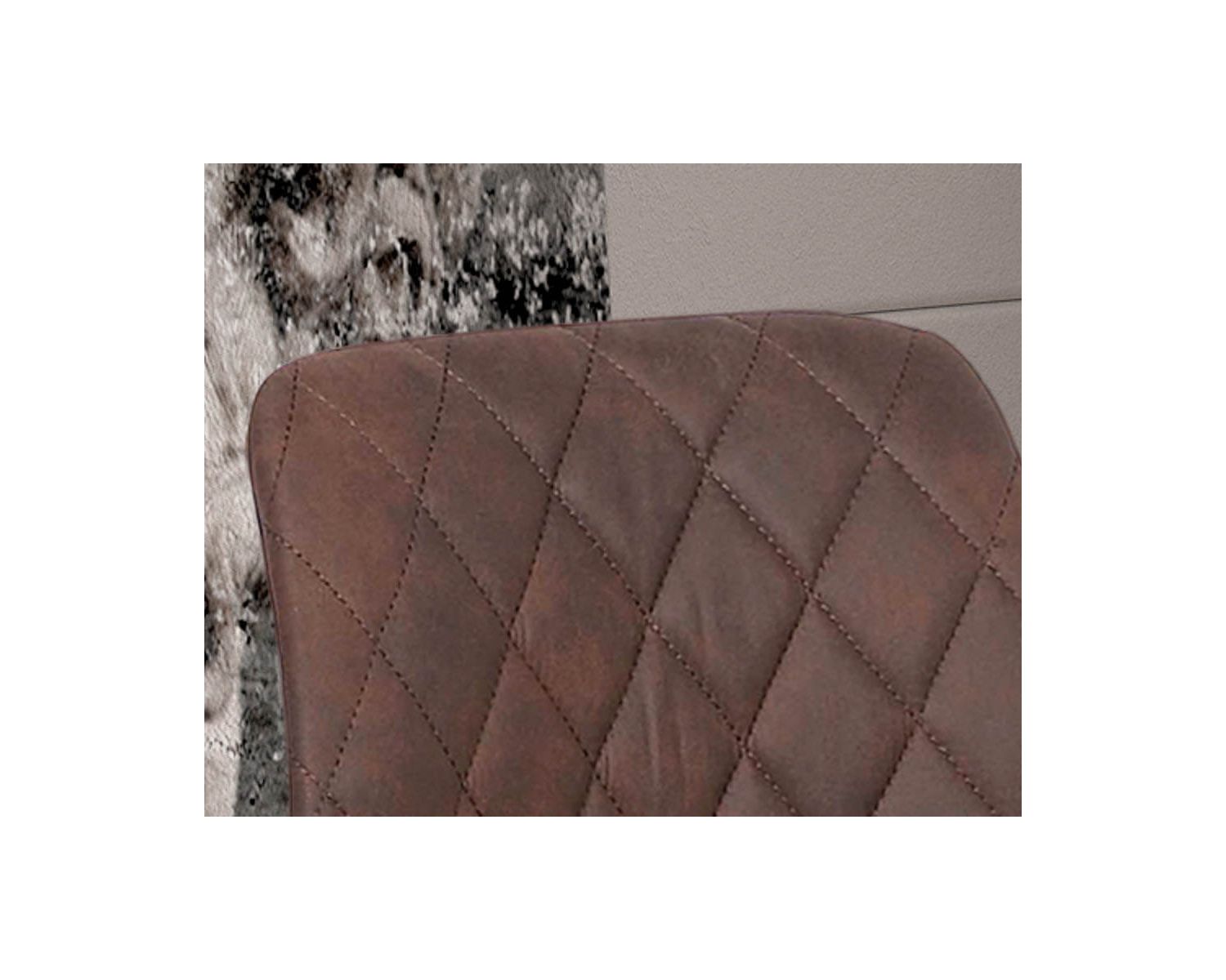 Lot de 2 chaises design métal noir et tissu microfibre brun "Miro"