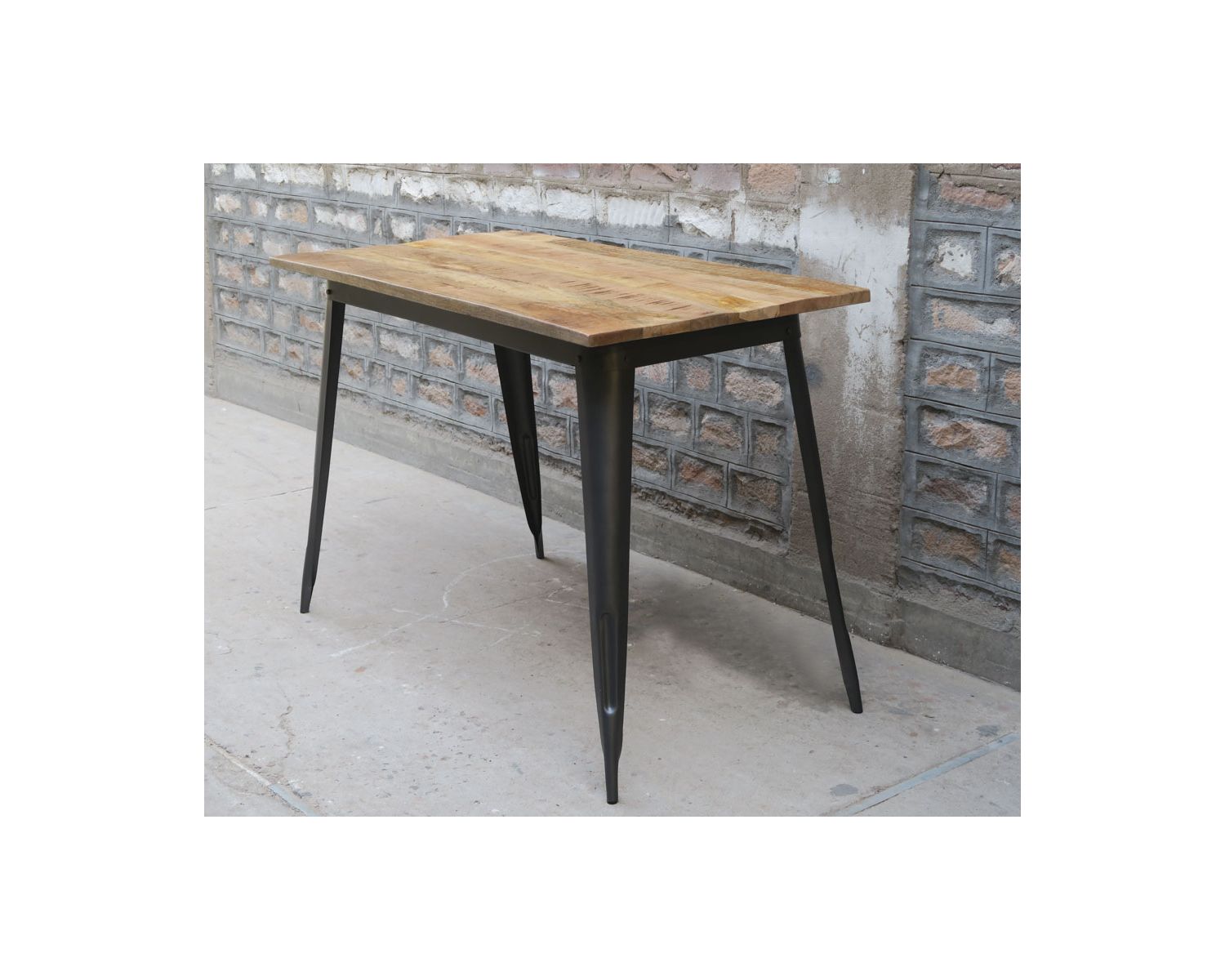 Mange-debout en métal et bois massif 150x80 cm "Dowtoun"