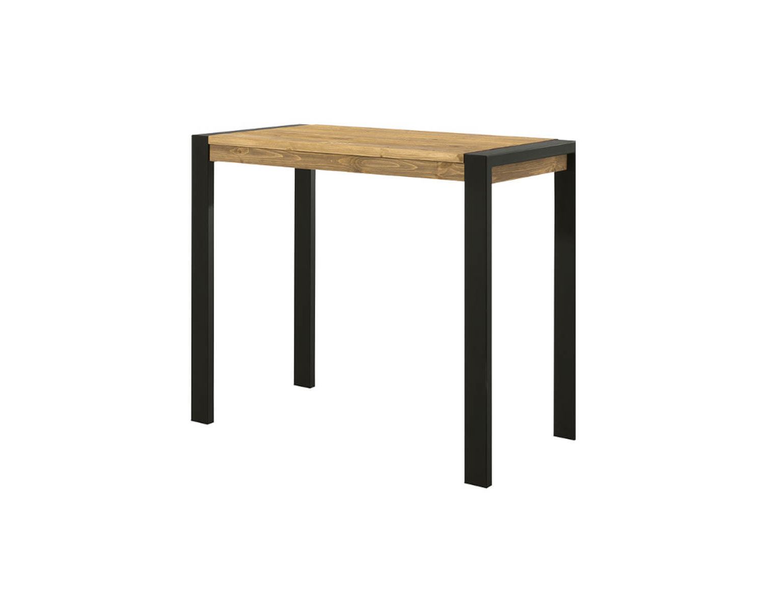 Mange-debout rectangulaire "Lugano" en pin massif et métal 120x70cm