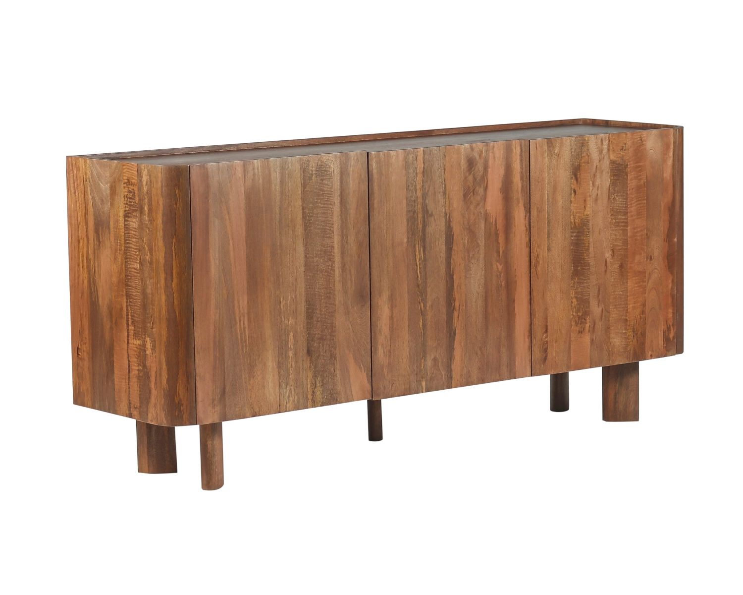 Buffet 3 portes 170 cm en manguier massif "Malaké" design organique contemporain