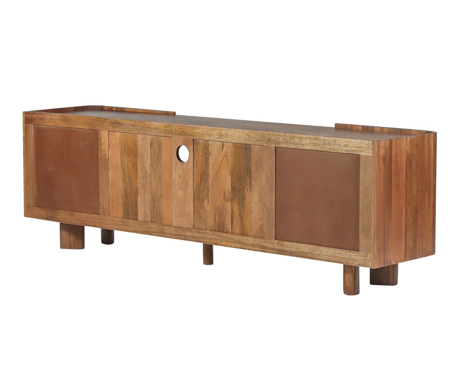 Meuble TV 175 cm en manguier massif style contemporain minimaliste "Malaké"