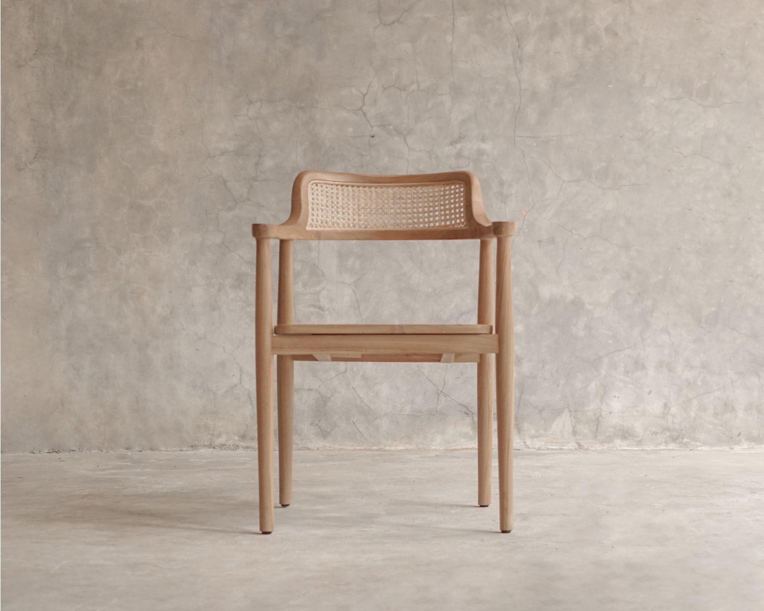 Chaise de repas avec accoudoirs design épuré "Vogue" en bois de sungkai