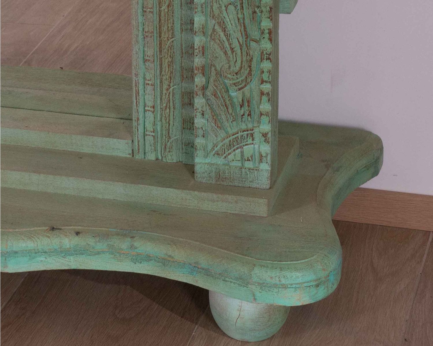 Grand miroir avec cadre indien en bois "Vieille Porte" pièce unique