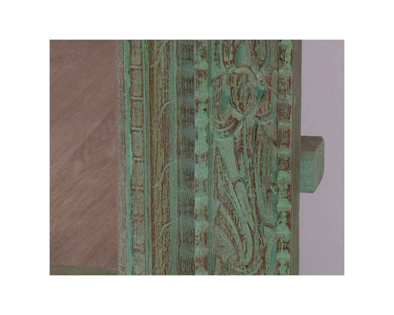 Grand miroir avec cadre indien en bois "Vieille Porte" pièce unique