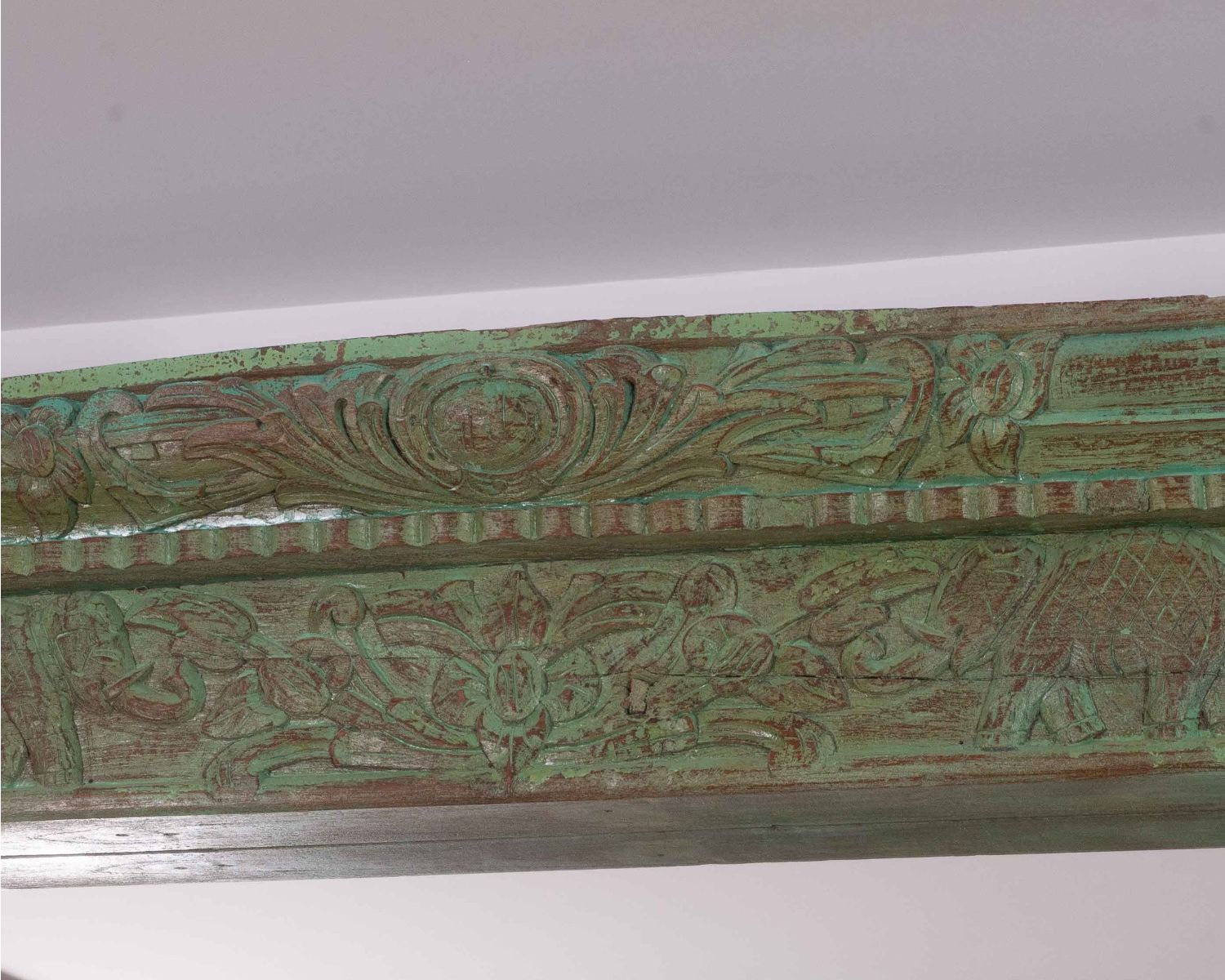 Grand miroir avec cadre indien en bois "Vieille Porte" pièce unique