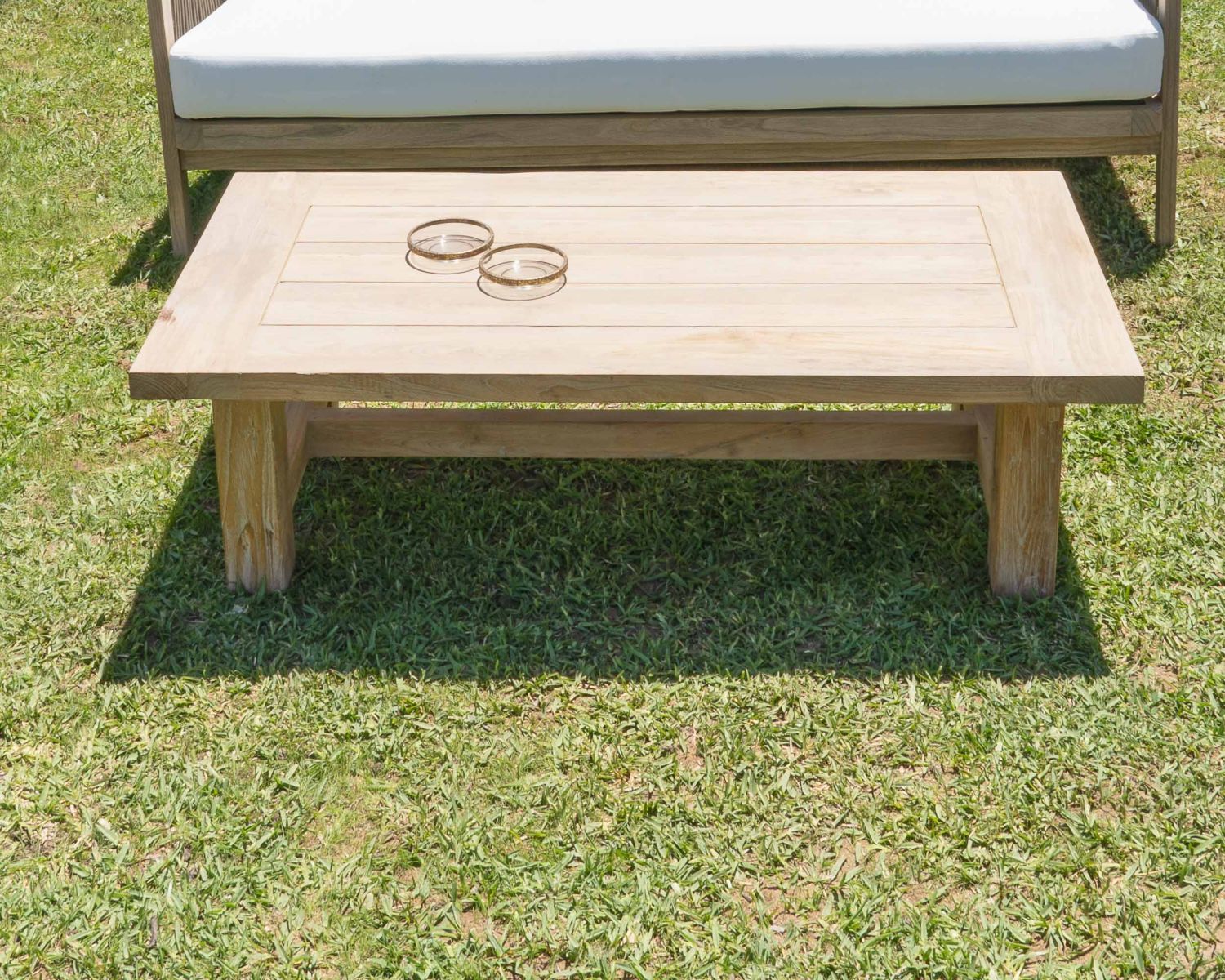 Table basse spécial extérieur en teck recyclé "Eole"