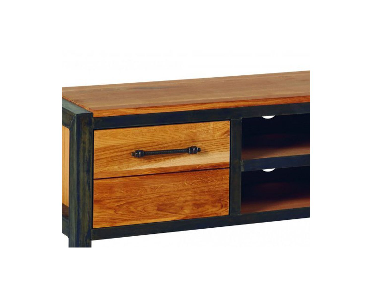 Meuble TV chêne et métal "Manufacture"