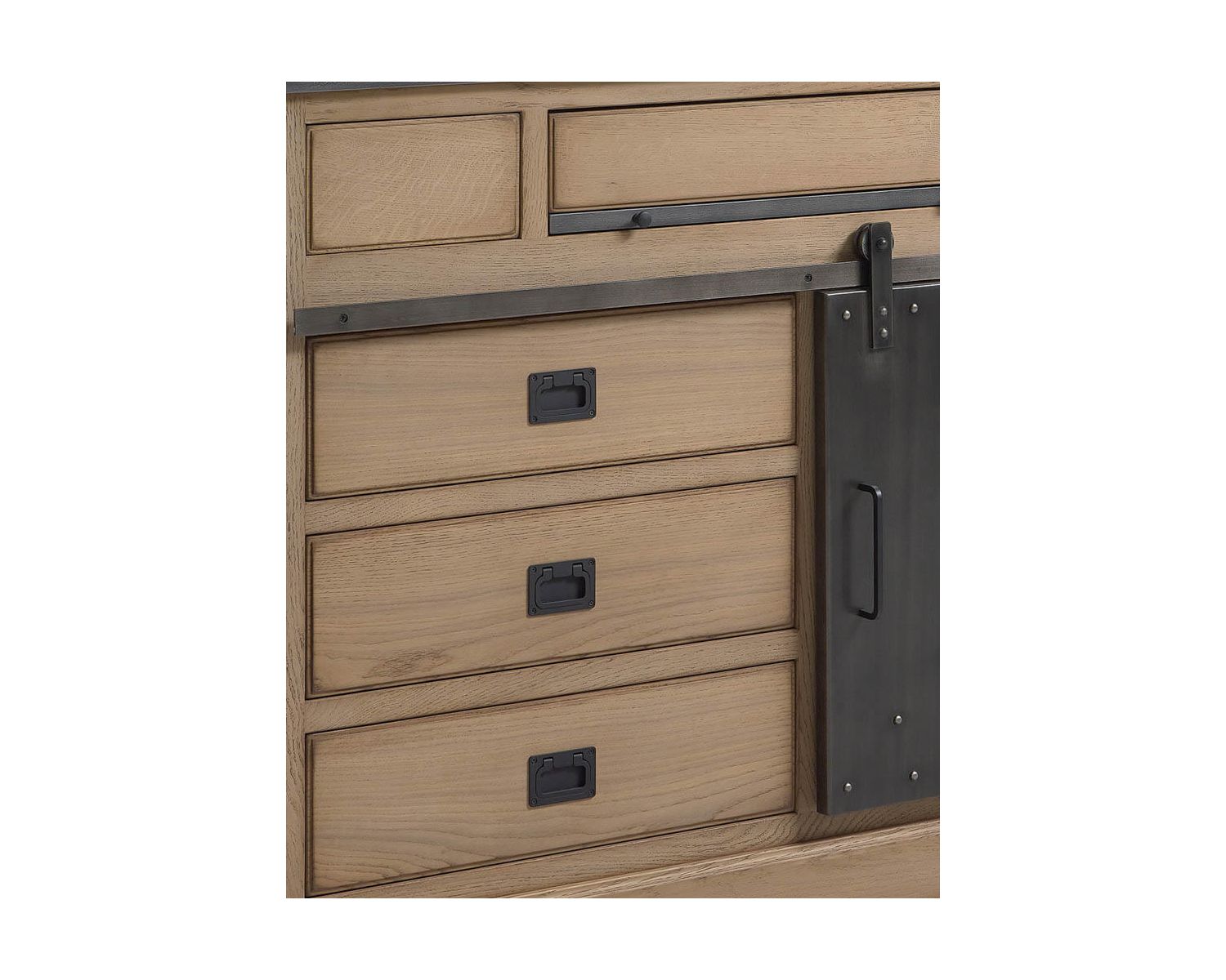 Meuble d’entrée style factory bois massif métal "San Francisco"