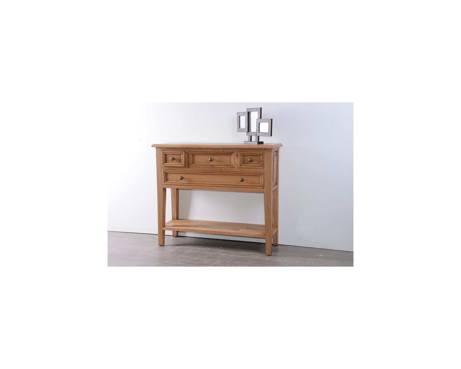 Console chêne massif avec tiroirs "Campagnol"