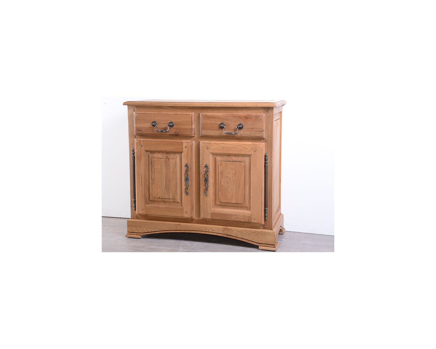 Meuble d'entrée en chêne massif 2 portes 2 tiroirs "Campagnol"