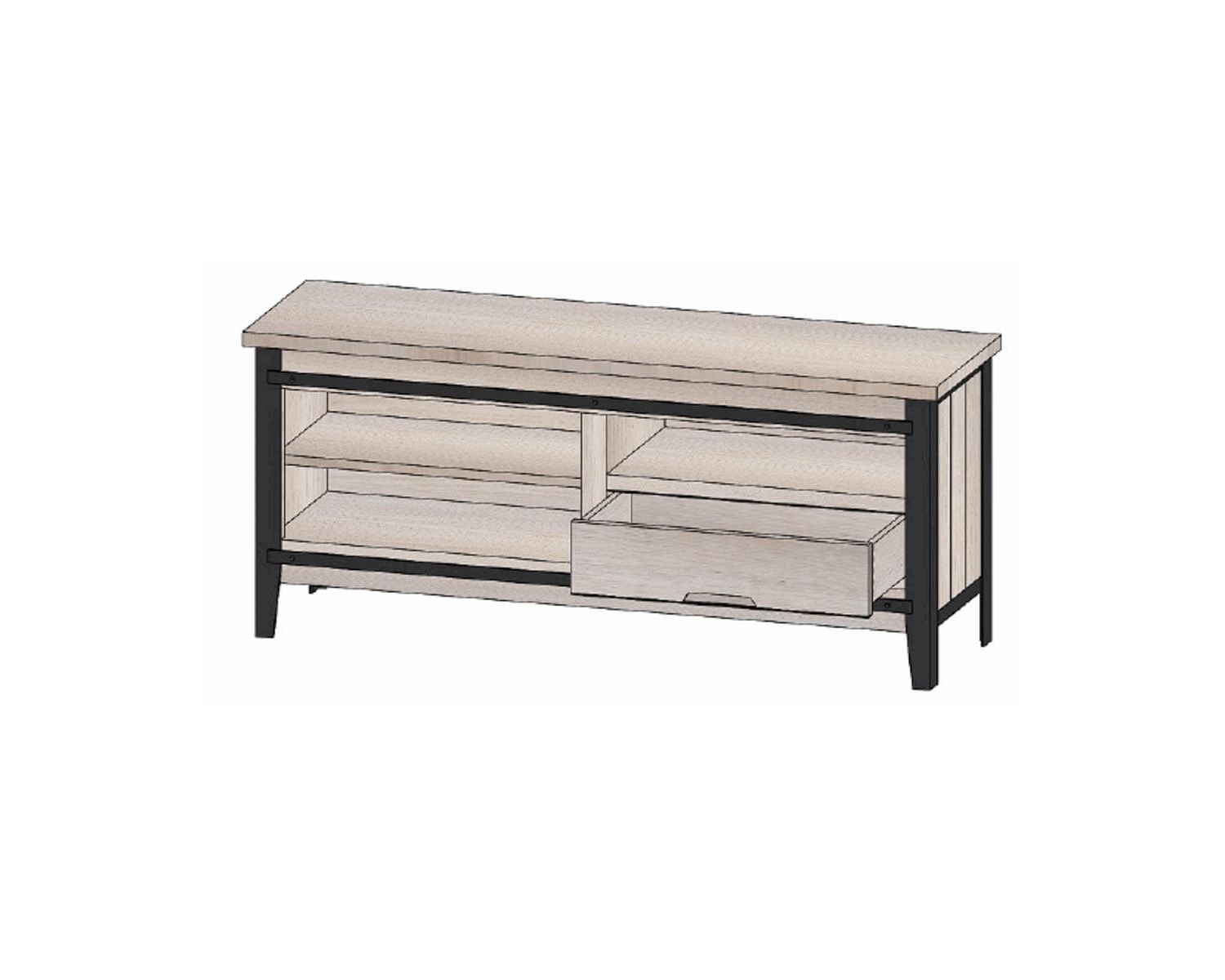 Meuble télé industriel en chêne et métal gris foncé "Breeze" 