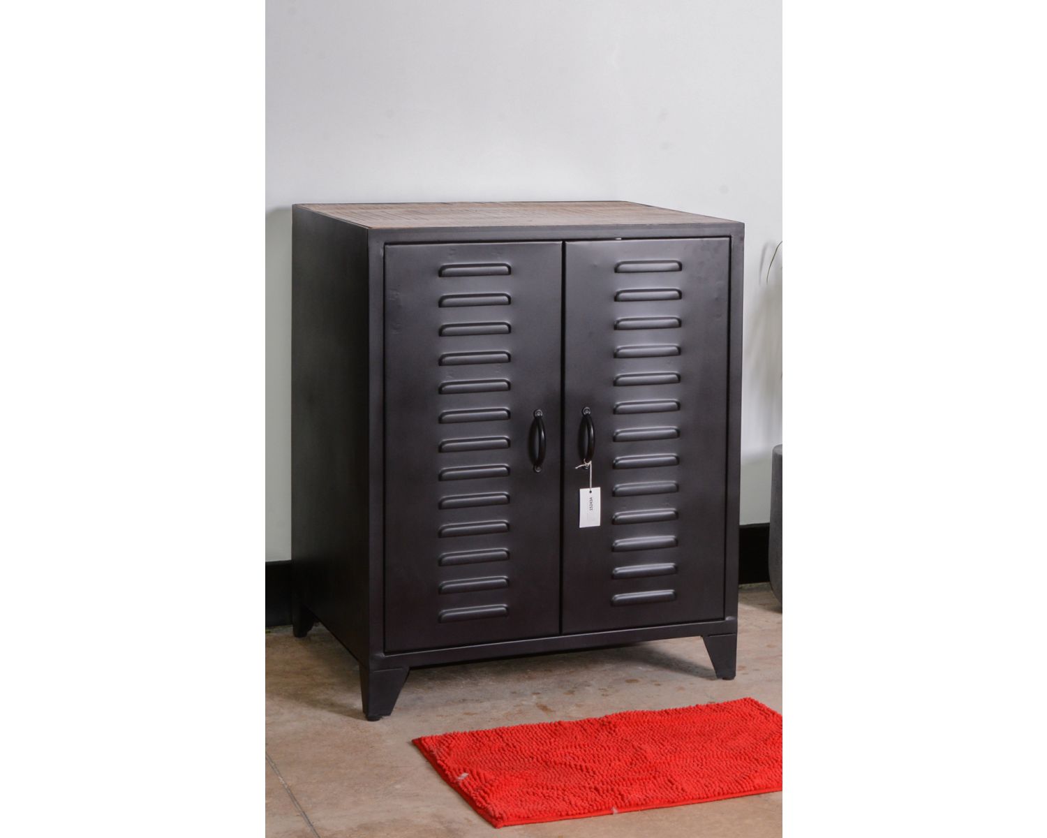 Meuble vasque de salle de bain industriel métal noir 