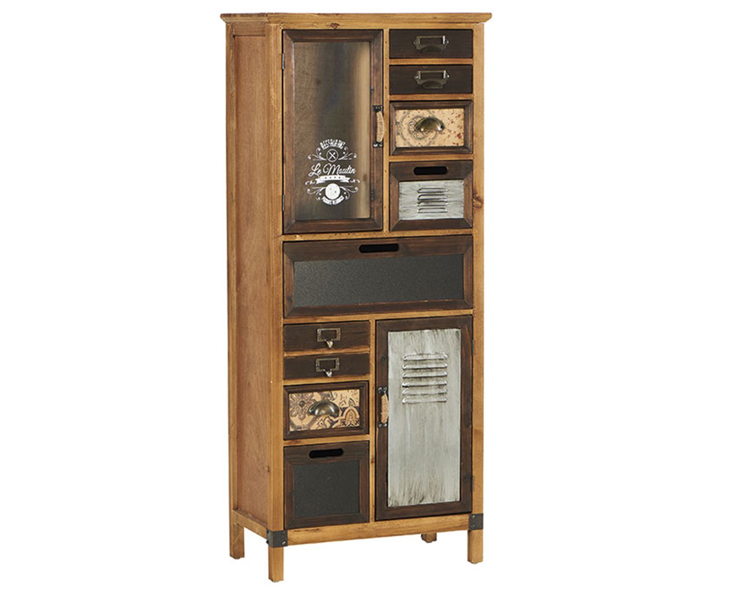 Armoirette industrielle 2 portes huit tiroirs "Mélimélo Indus"