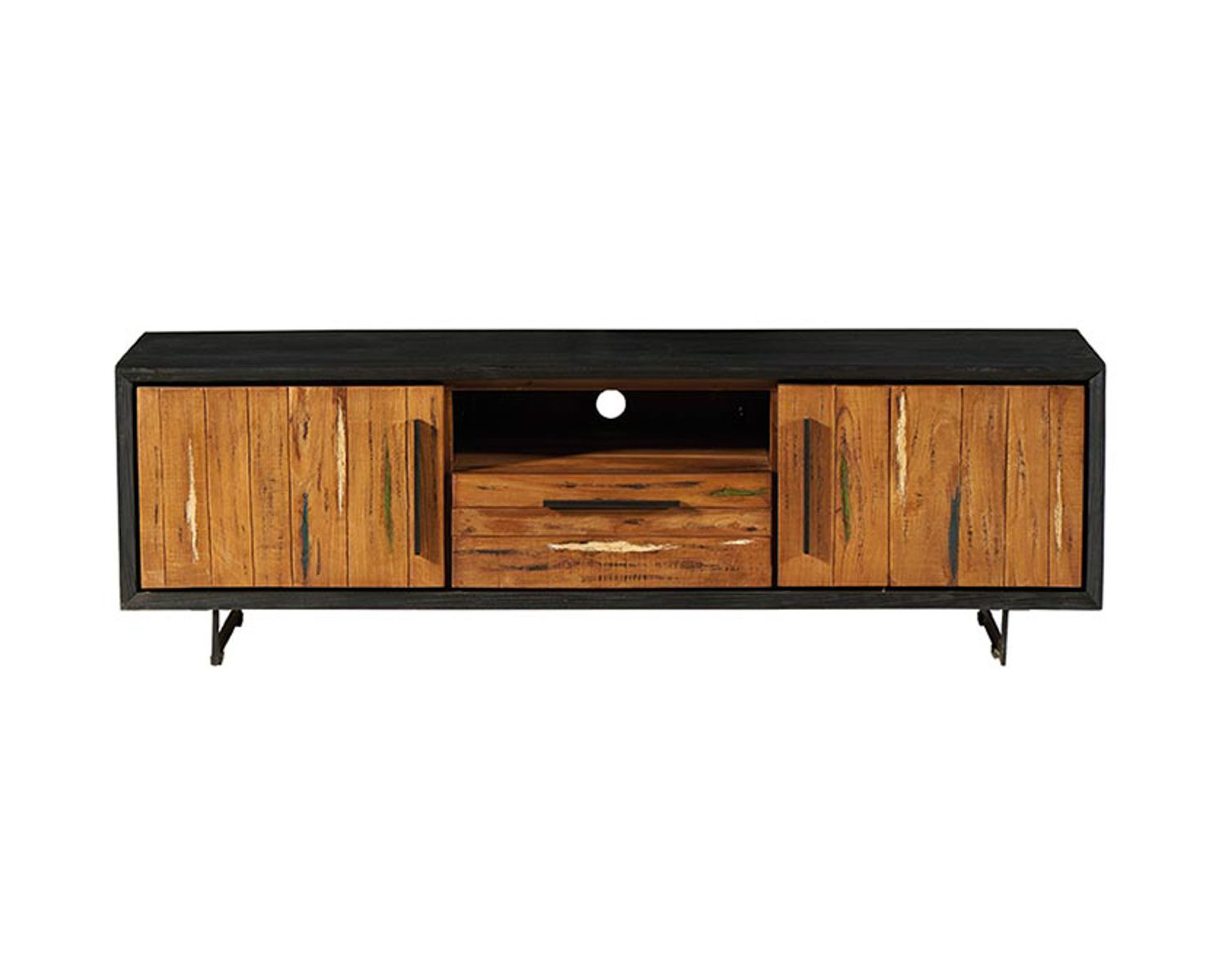 Meuble télé en bois recyclé teck et métal "Ilowa"