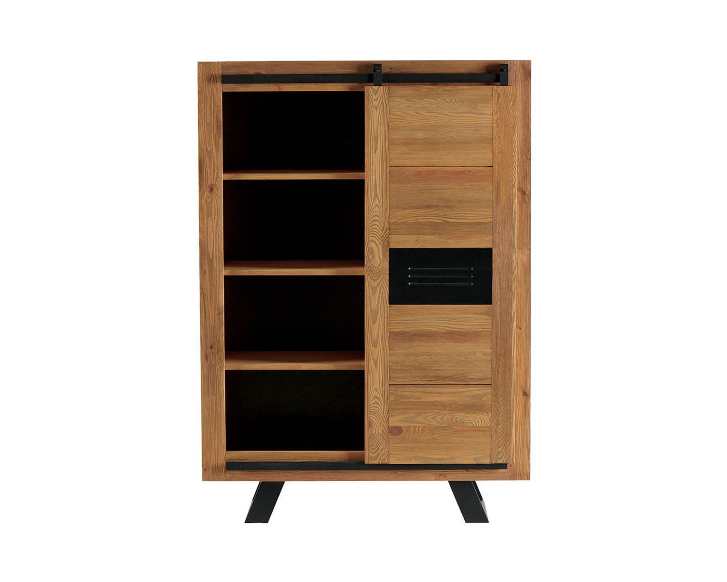 Vaisselier industriel en bois massif multi rangements "Cardiff"