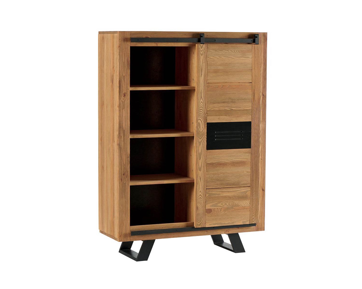 Vaisselier industriel en bois massif multi rangements "Cardiff"