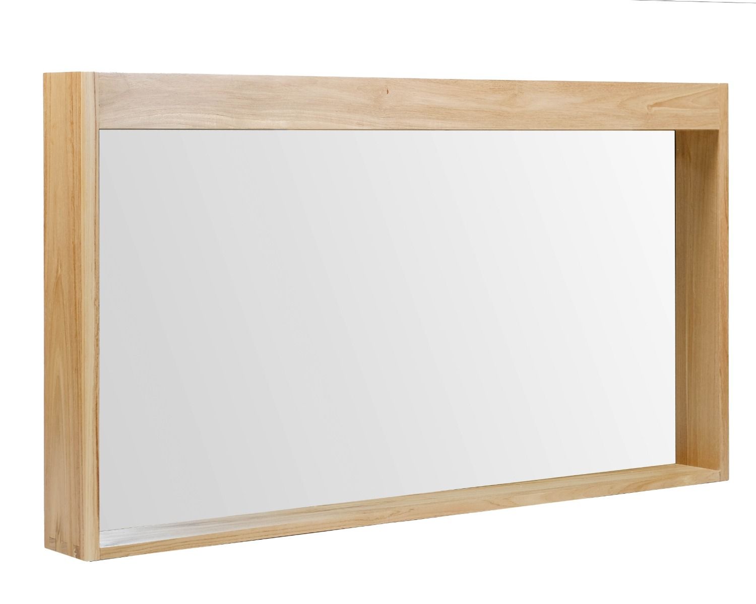 Miroir 140 cm cadre en teck avec rebord