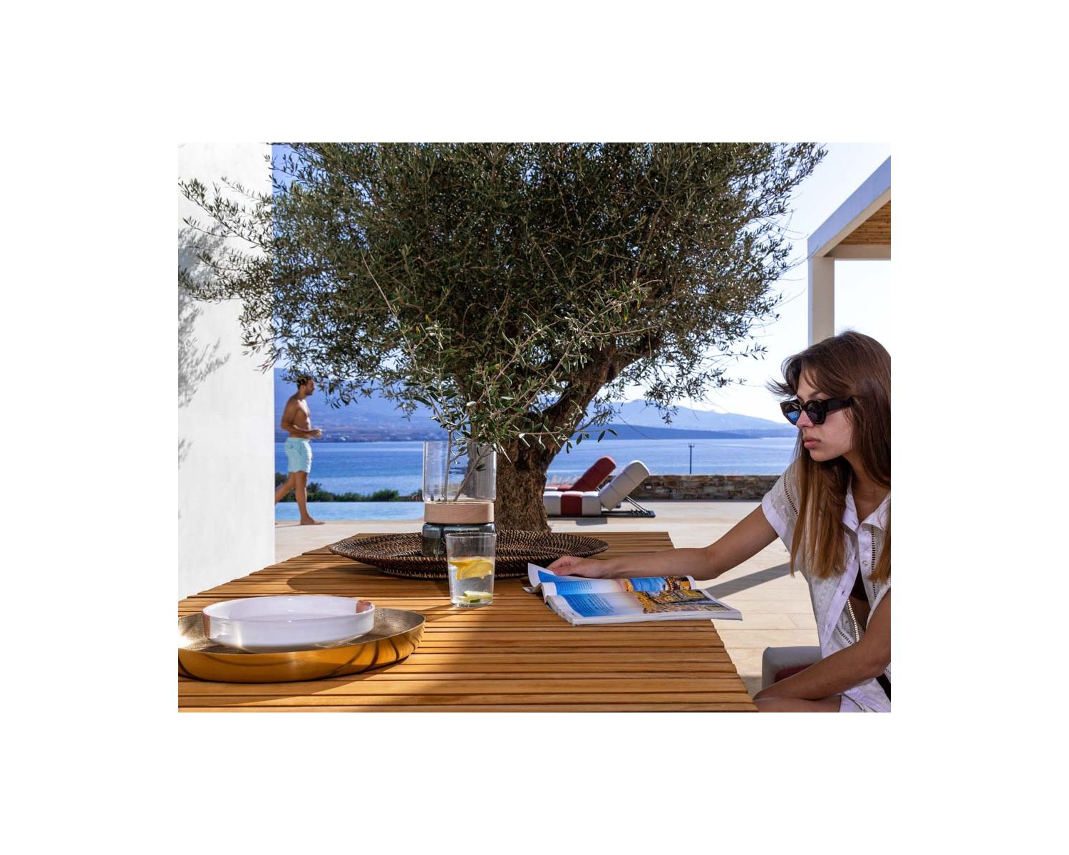 Grande table outdoor en teck massif 240 cm "Lombok"