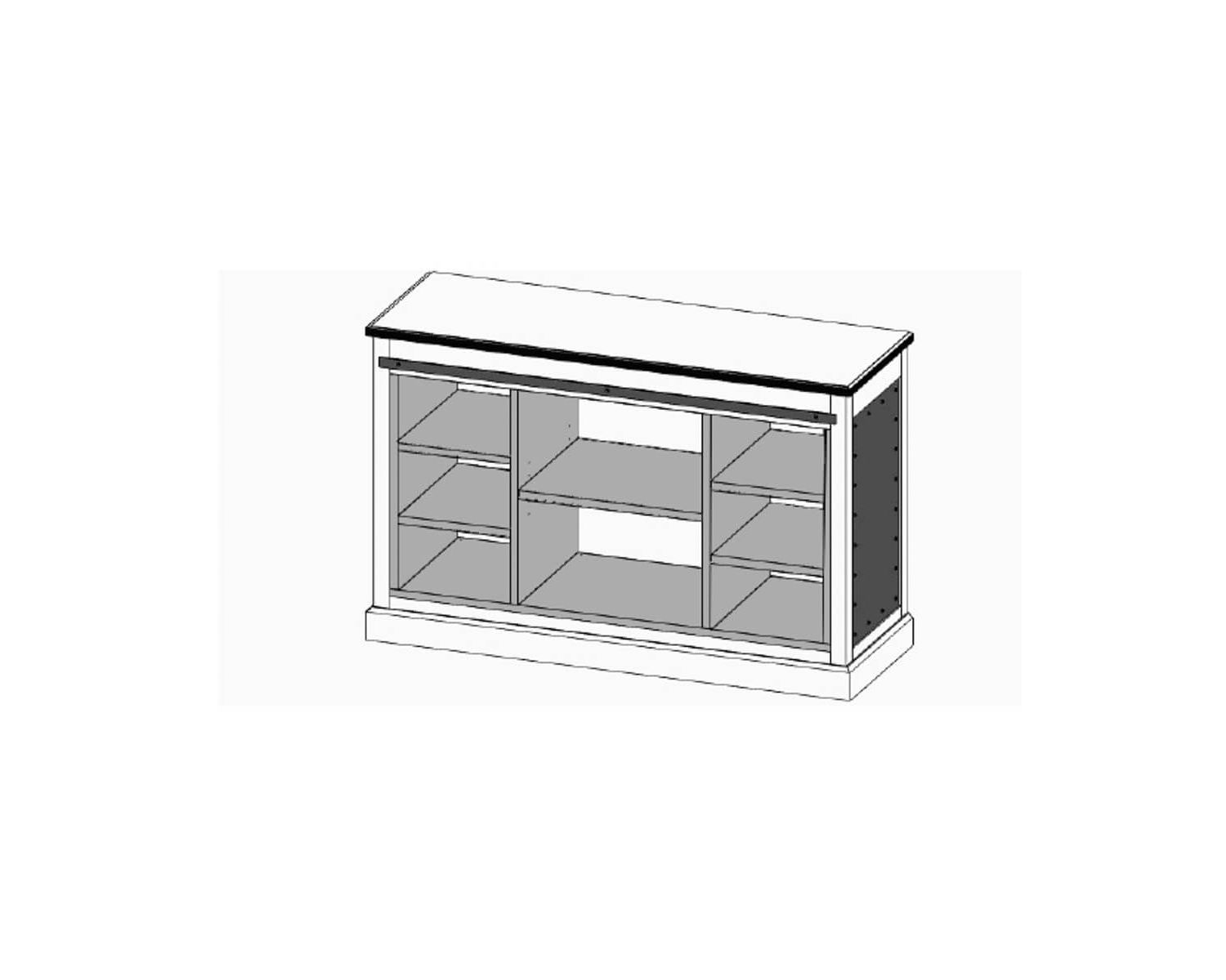 Meuble d’appui métal brossé et chêne style industriel "San Francisco"