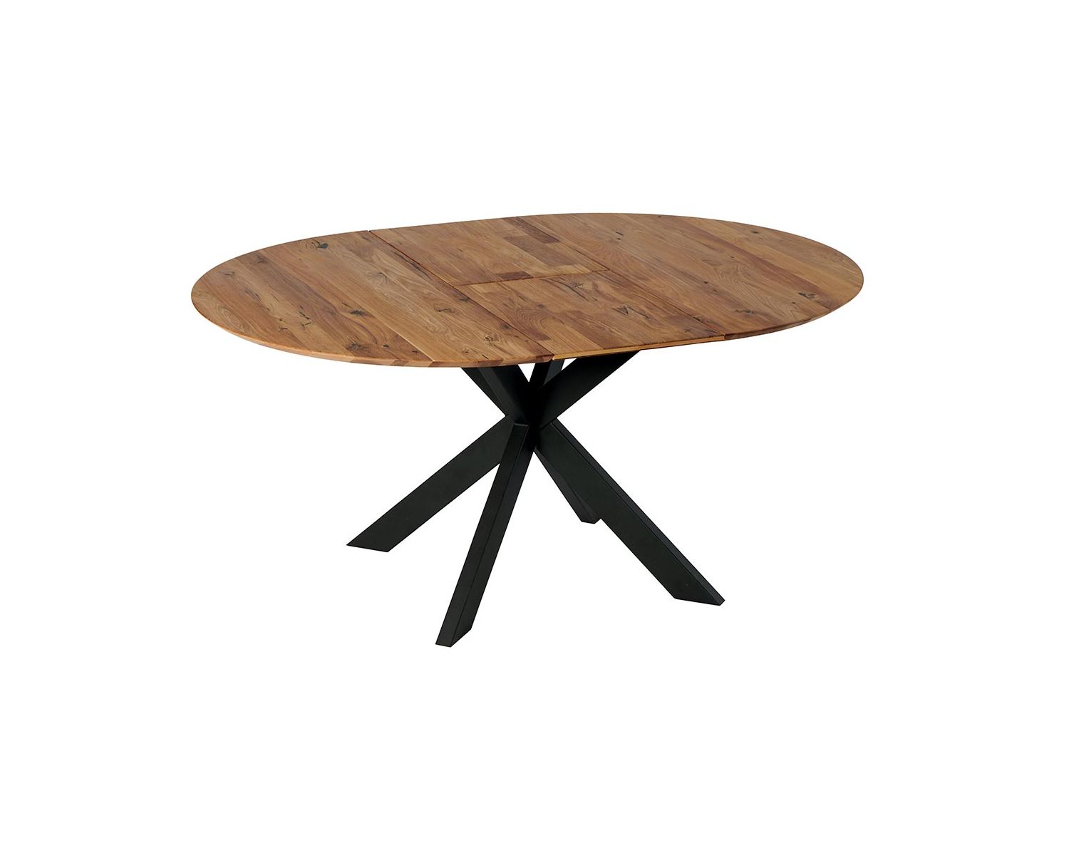 Table de repas ronde 120 cm extensible en chêne massif finition miel "Lana"
