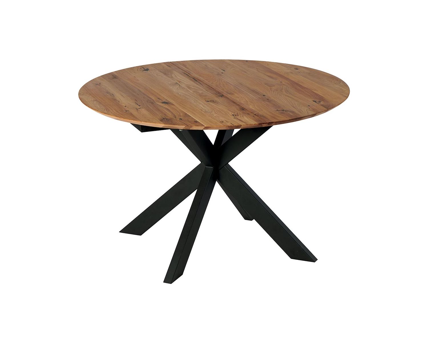 Table de repas ronde 120 cm extensible en chêne massif finition miel "Lana"