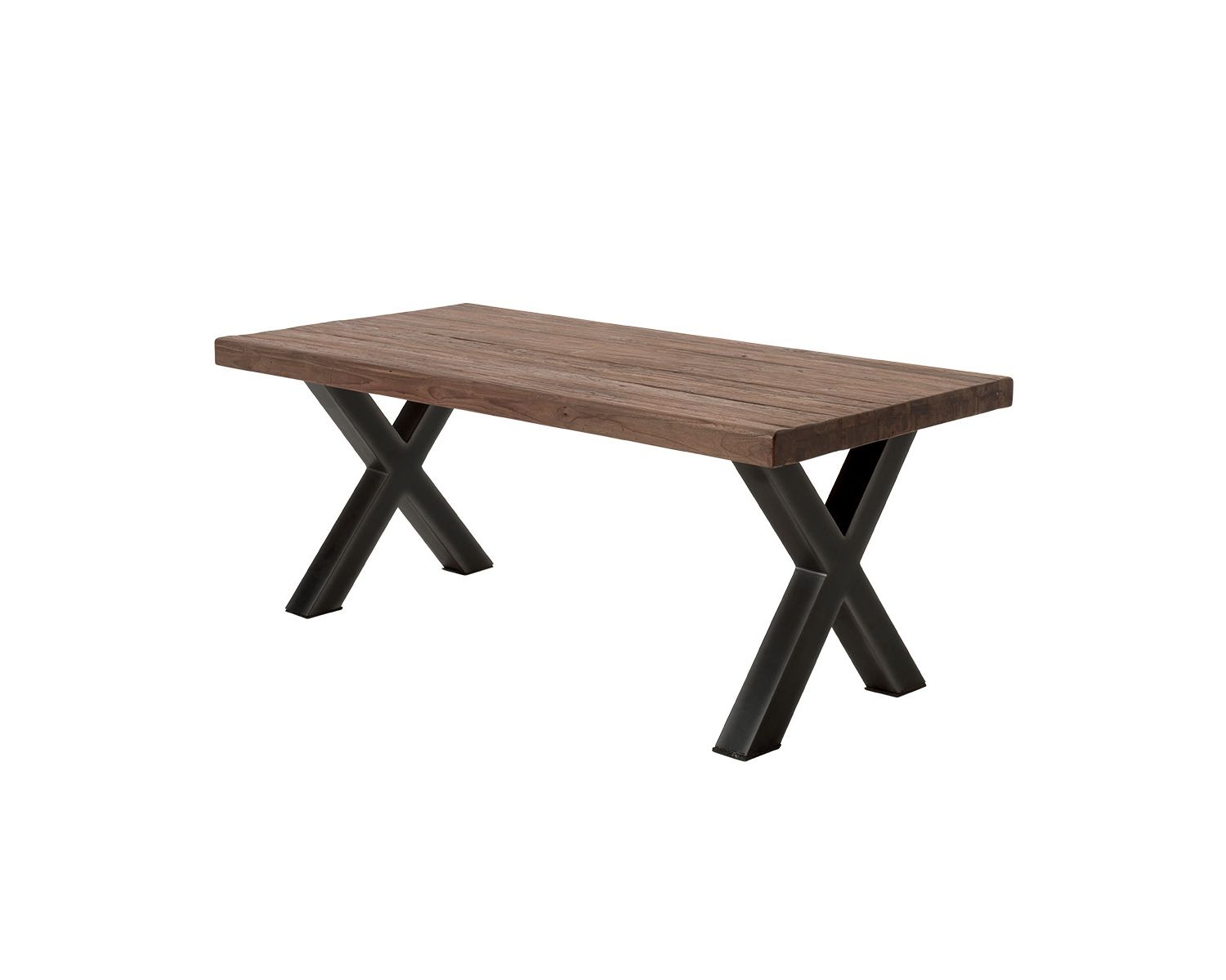 Table à manger en teck massif recyclé et pieds métal 180 cm "Oregon"