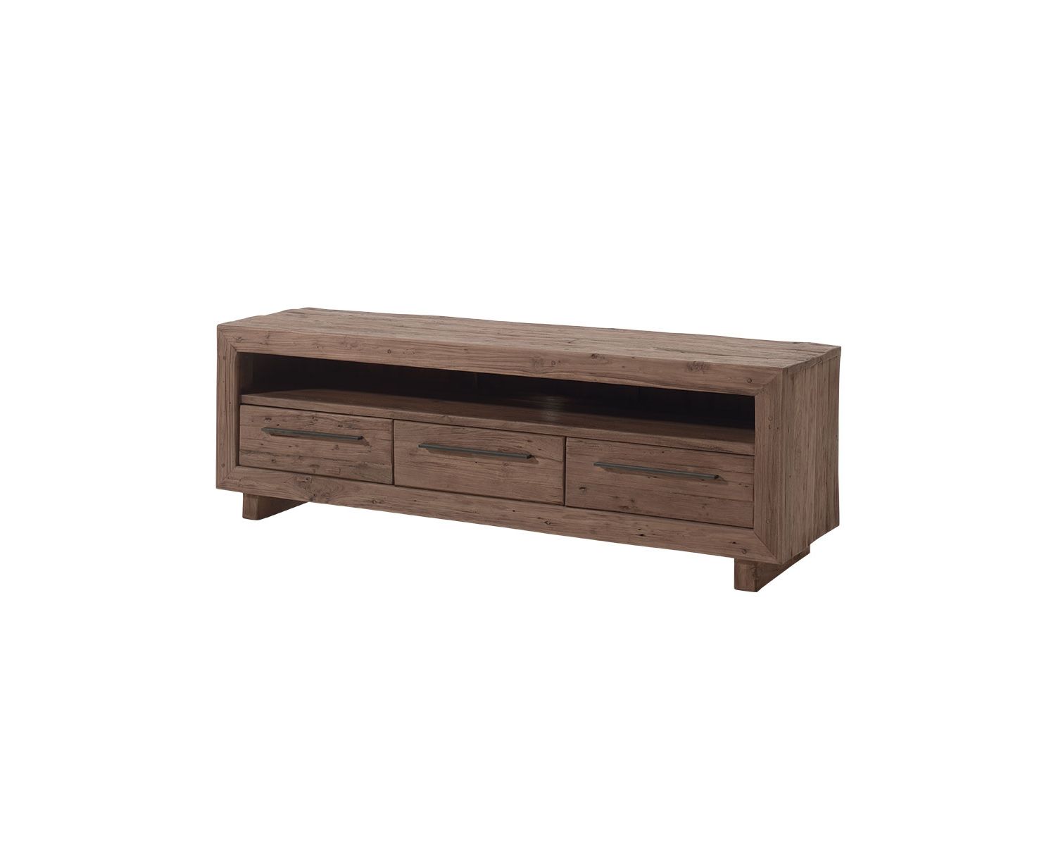 Grand meuble TV 3 tiroirs en teck massif recyclé "Oregon" Casita